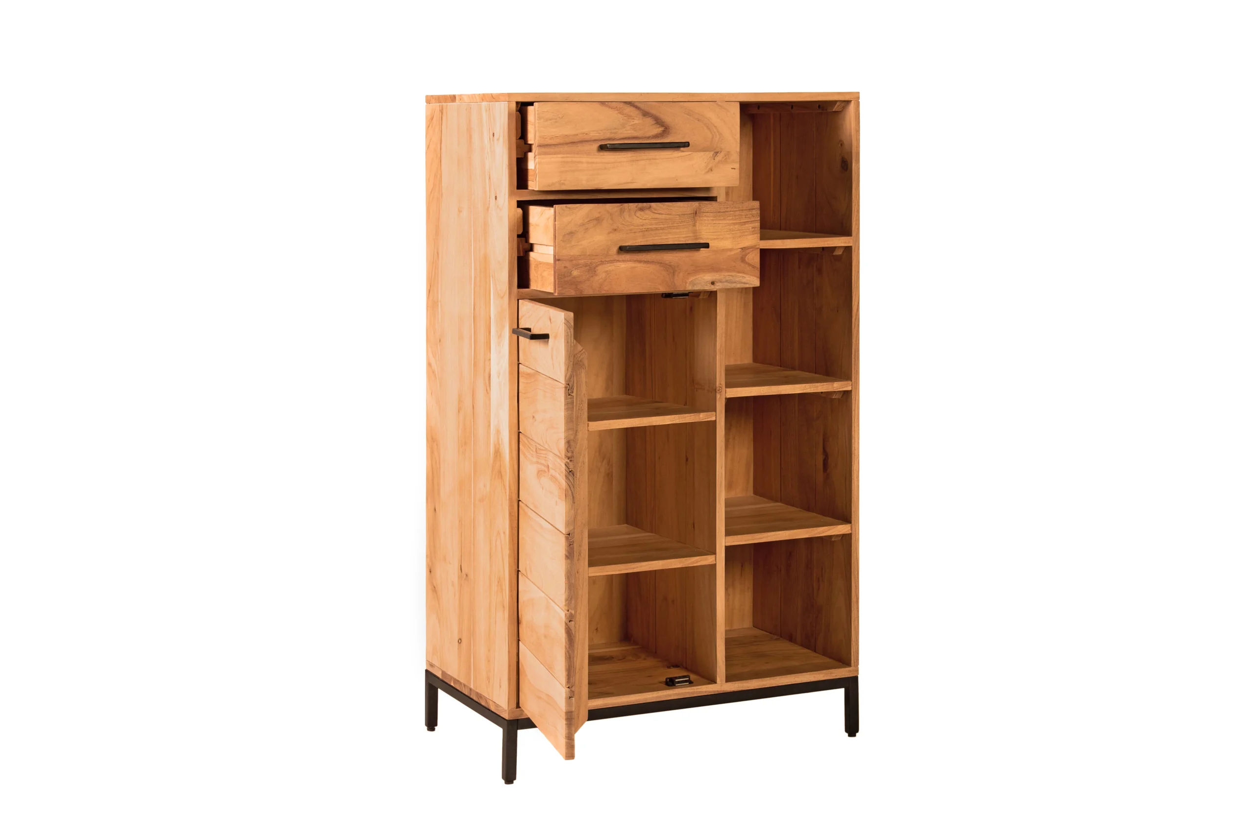Carla&Marge Urban Spa Akazie Badschrank II Akazienholz/Eisen natur/schwarz