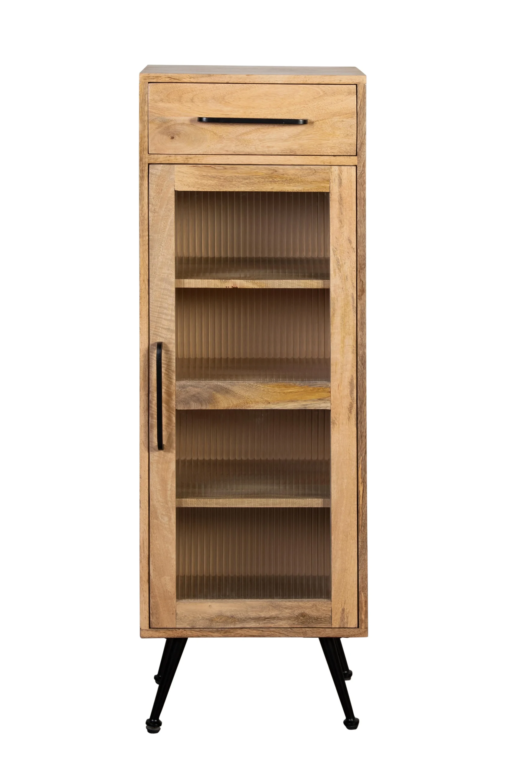 Carla&Marge Riffelution Badschrank II Mangoholz/Eisen Honig/Schwarz