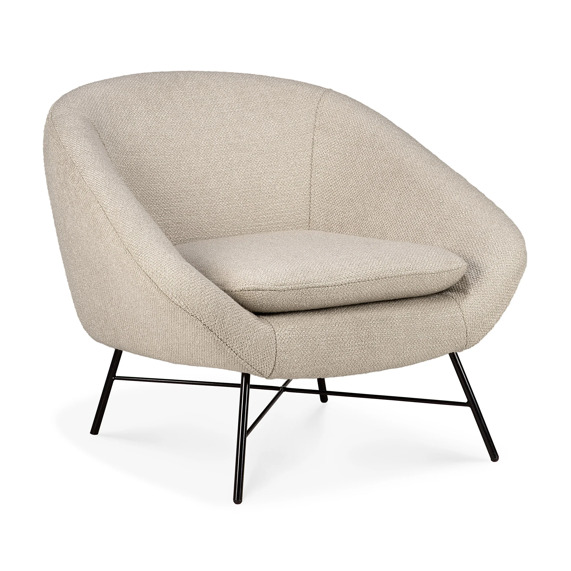 Ethnicraft Barrow Loungestuhl Aluminium/Stoff
