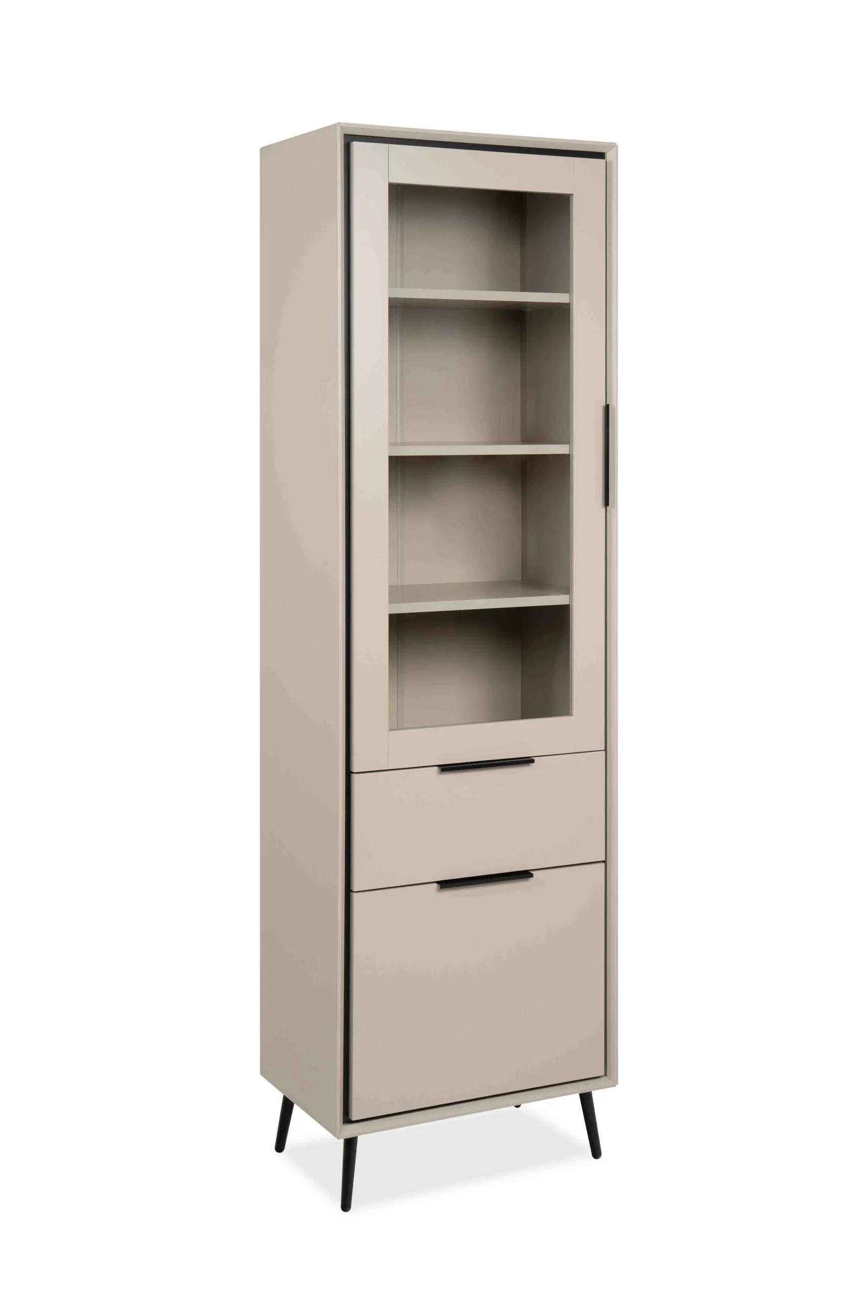 Finori Arona Vitrine 60x200x38 cm Sand/Schwarz