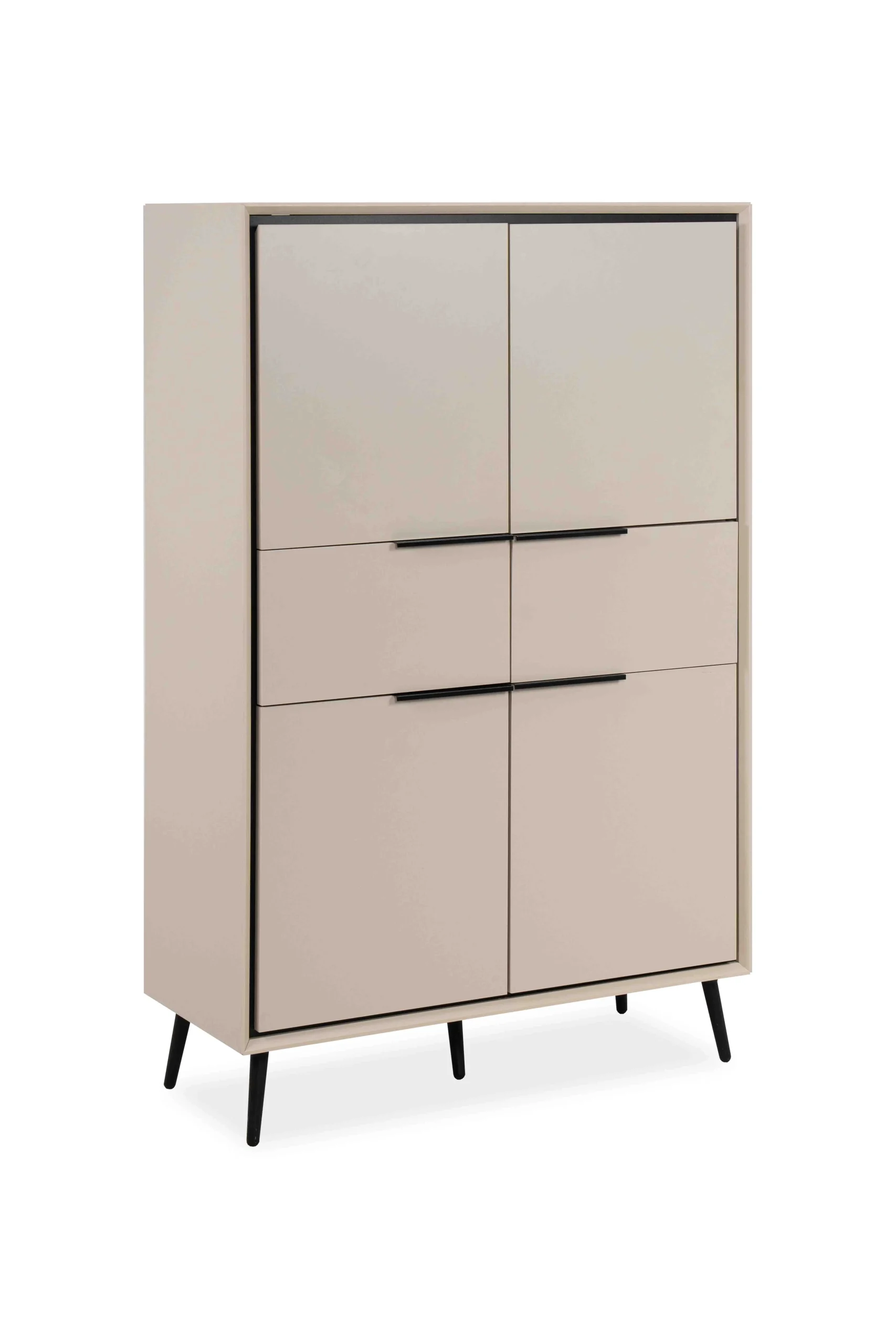 Finori Arona 53A Highboard 90x140x38 cm Sand/Schwarz