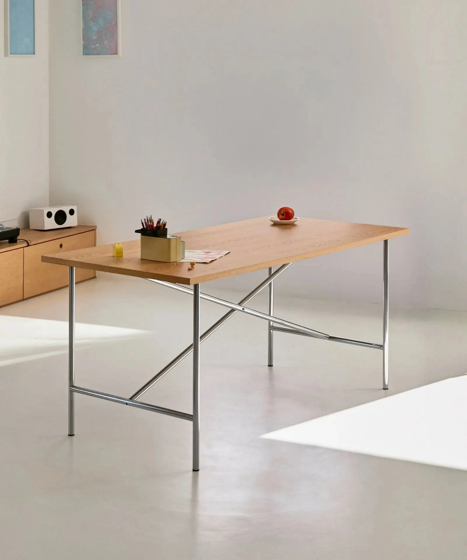 Rechteckiger Esstisch aus Holz und Metall Minel (160x80cm) - Northdeco
