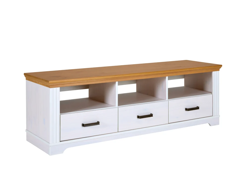 Inter Link Maluno Tv-Board Massivholz Kiefer Weiß/Oak Colori
