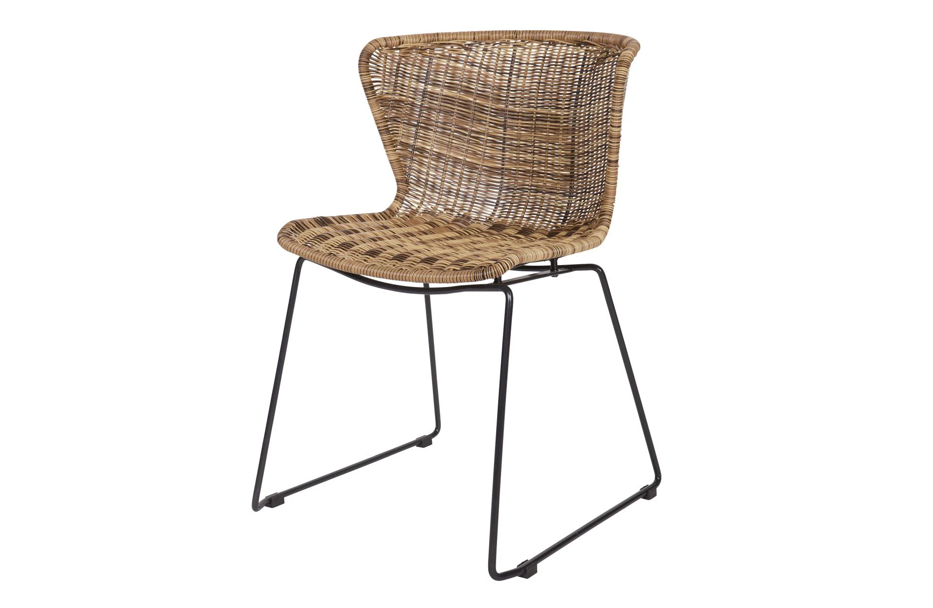 Gartenstuhl Wings aus Rattan, modern und wetterfest, 2er-Set in Natur, für Innen und Außen