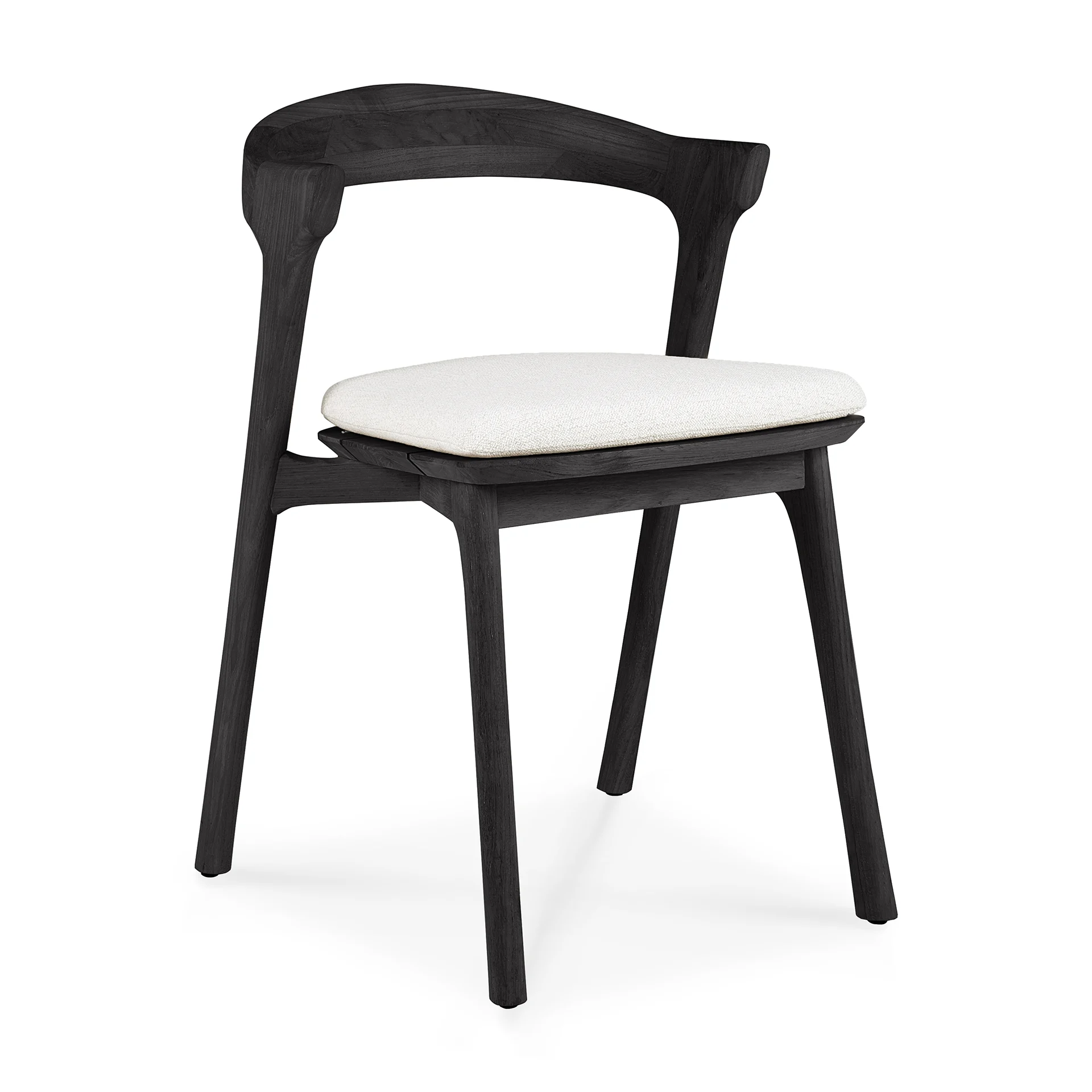 Ethnicraft Bok Outdoor Dining Stuhl Teakholz mit Stoffbezug