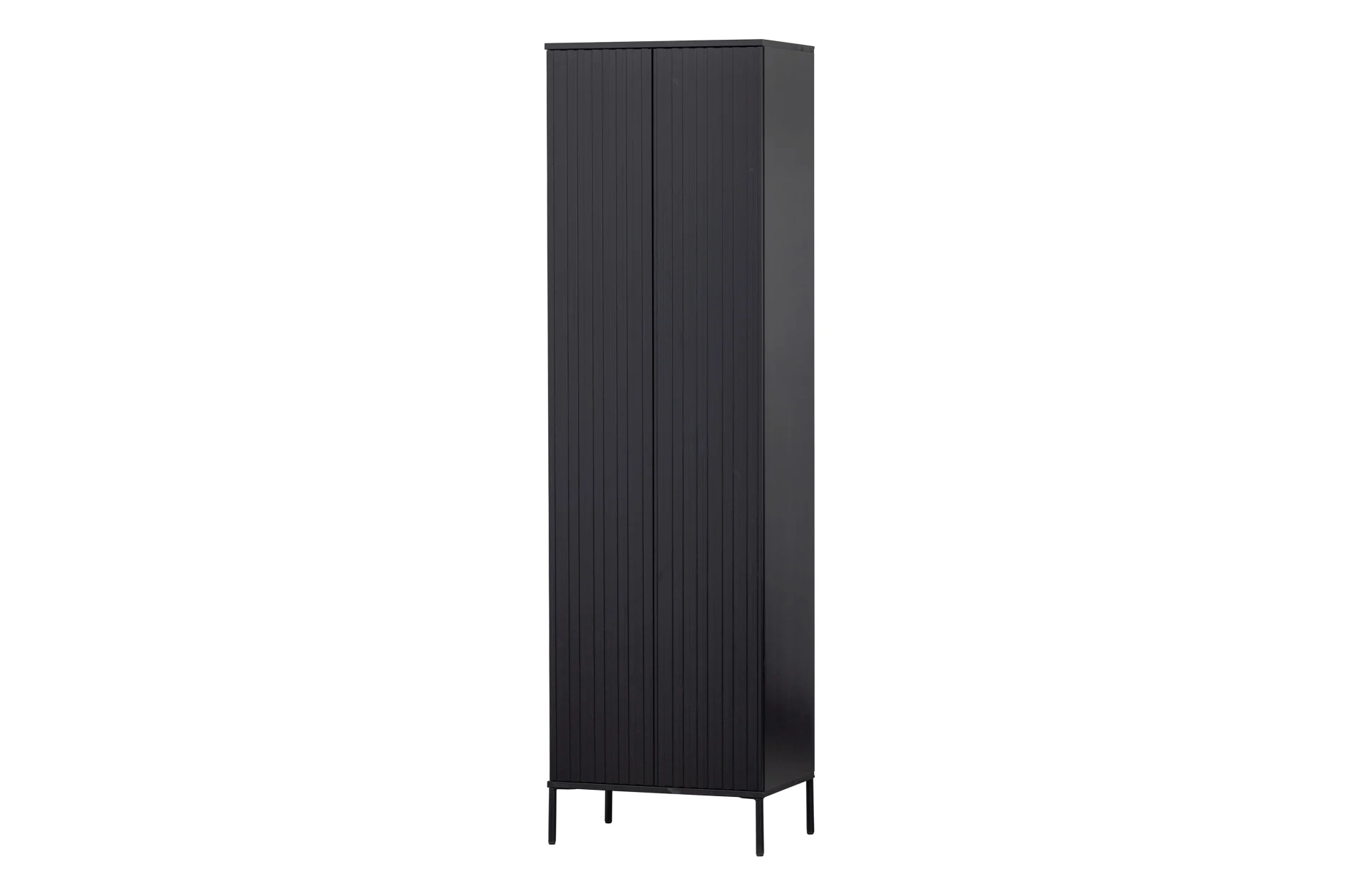 Schrank Gravure aus Kiefernholz, modernes Design, FSC-zertifiziert, schwarz, Push-to-Open-System