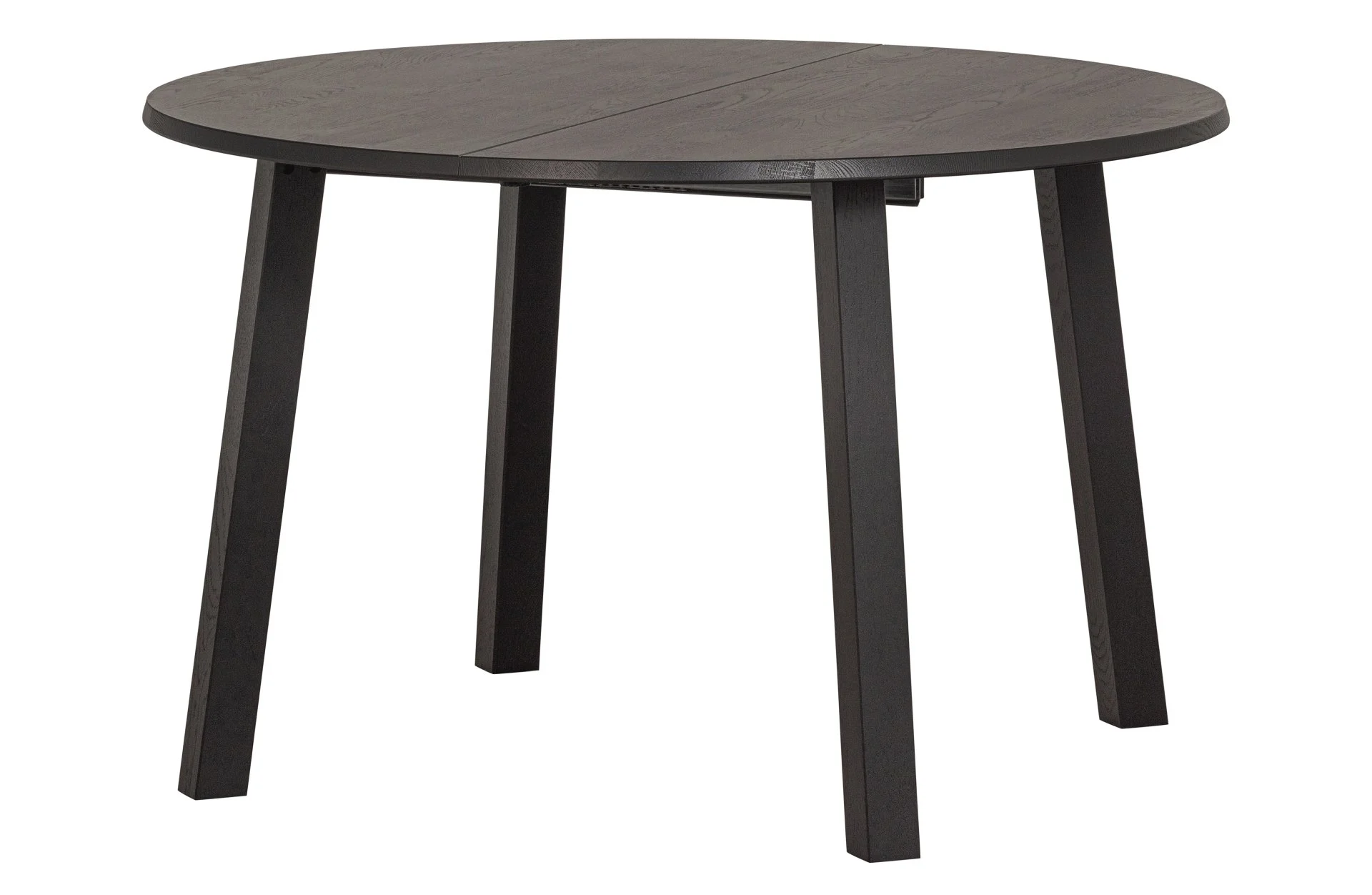 Esstisch Lange Jan aus Eichenholz, ausziehbar, modern skandinavisch, rund, schwarz - Woood