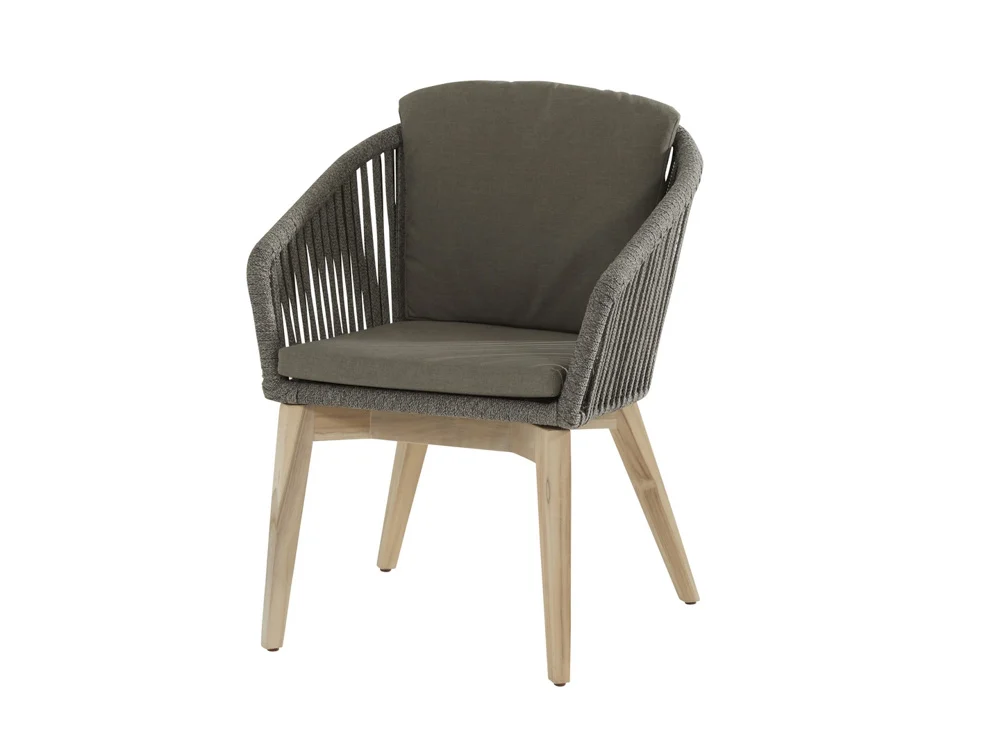4Seasons Santander Diningsessel Teak-Beine, inkl. 2 Kissen