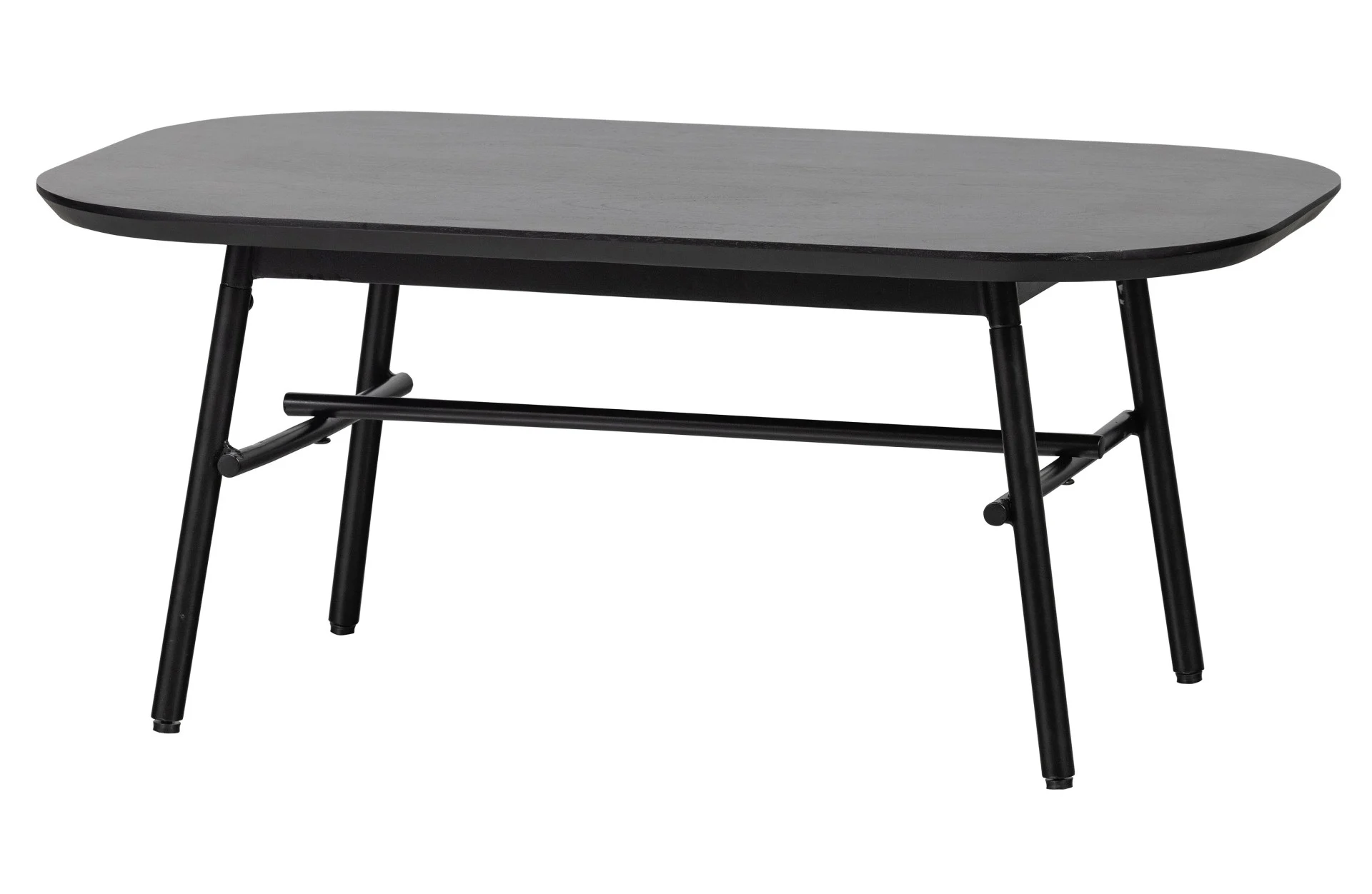 Couchtisch Elegance aus Mangoholz, modern, rechteckig, schwarz, pulverbeschichtetes Metallgestell - VTwonen