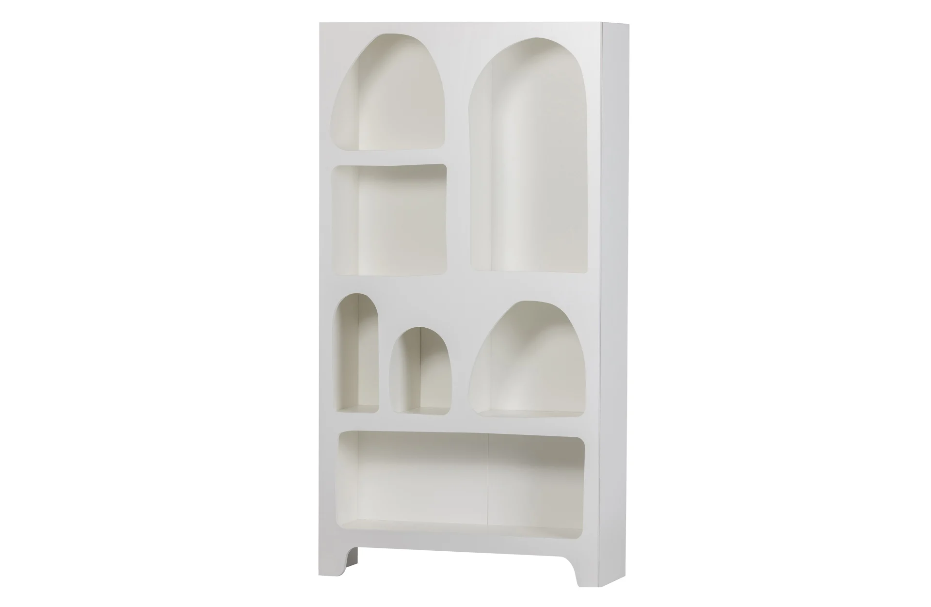 Schrank Caz breit aus Holz, modernes Design, weiß lackiert, vielseitige Fächeraufteilung - Woood