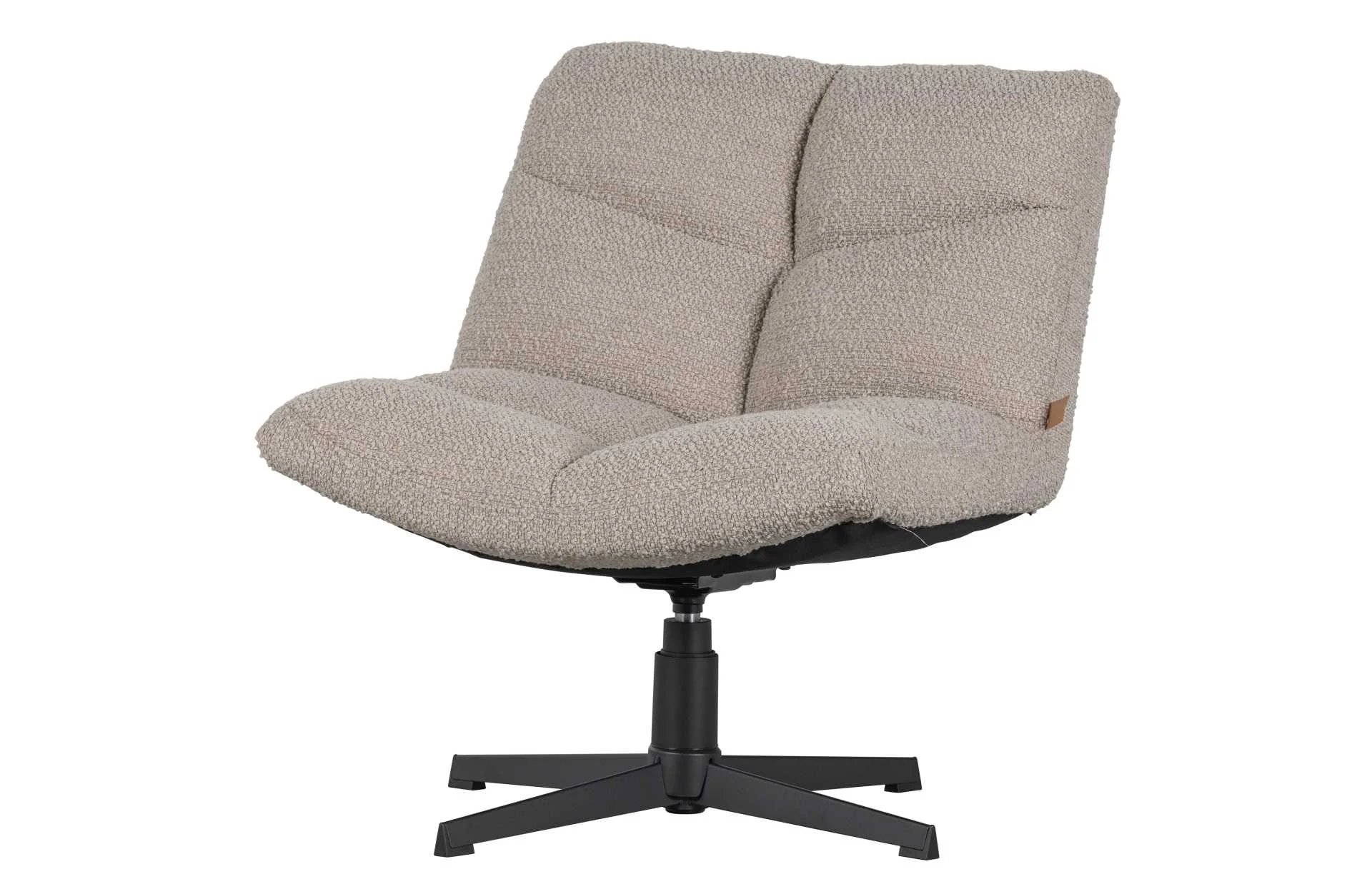 Drehsessel Vinny Bouclé, modern und drehbar, sandfarben, weiche Polsterung, elegantes Design - Woood
