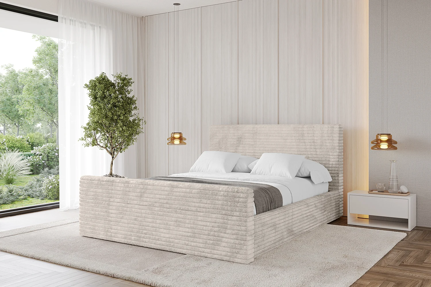 Polsterbett ALOVA-Z Creme - Tilia 01 120x200 cm