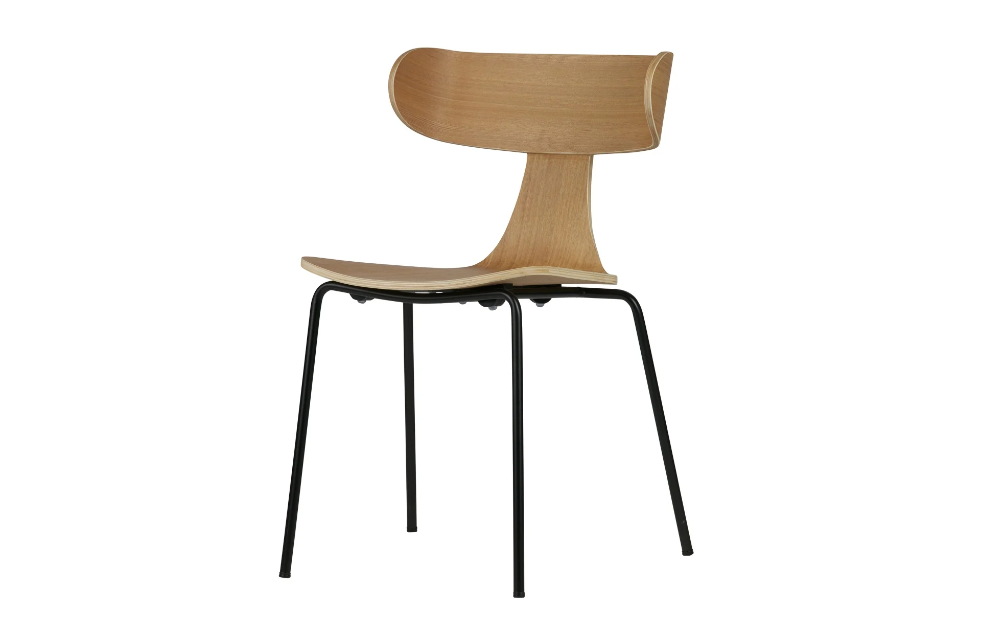 Esszimmerstuhl Form aus Holz, modern, Natur, stabile Metallbeine, komfortabler Sitz - Woood