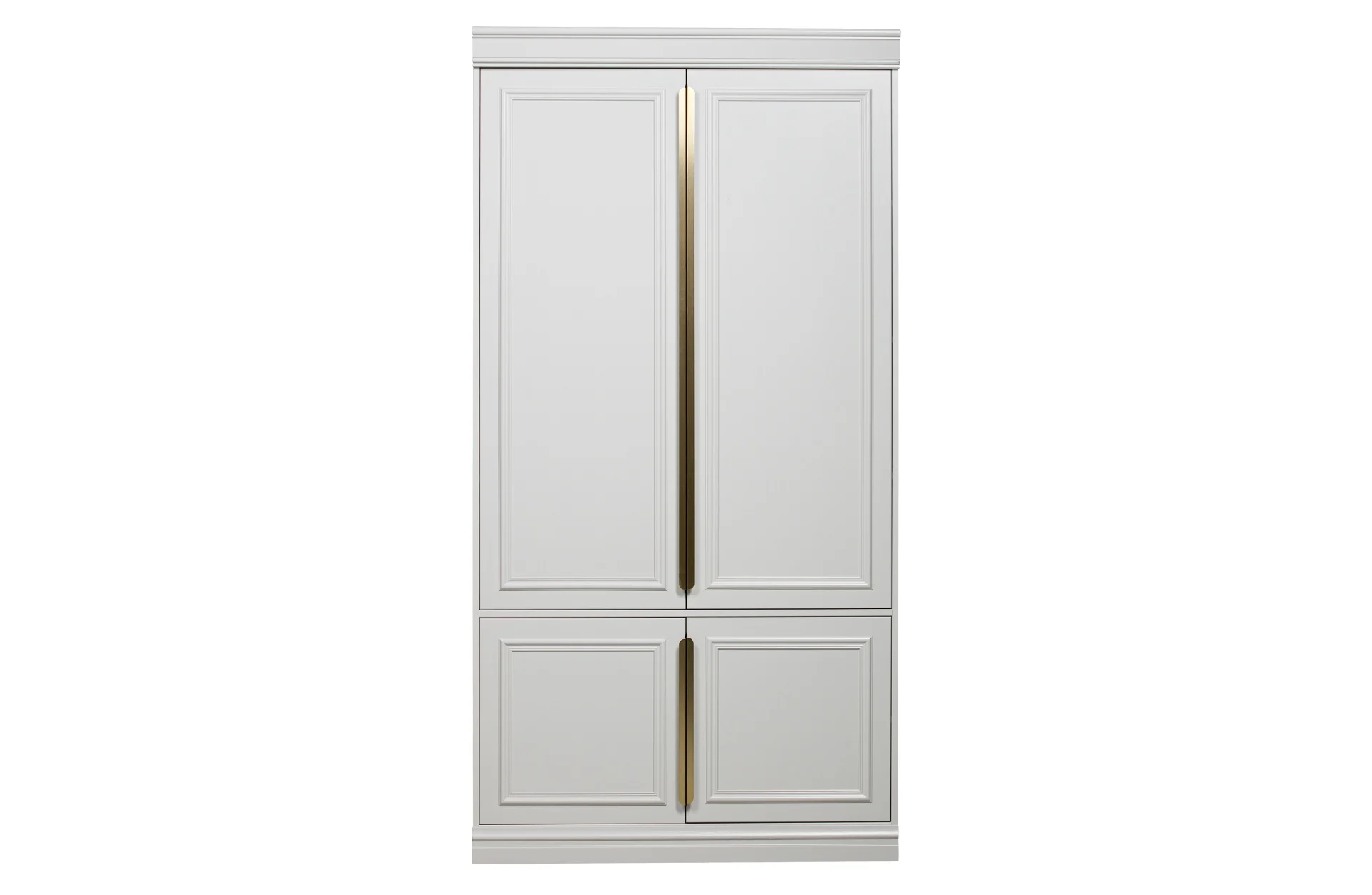 Schrank Organize aus Kiefernholz, modernes Design, hellgrau, 44 cm Tiefe, vier Türen - Woood