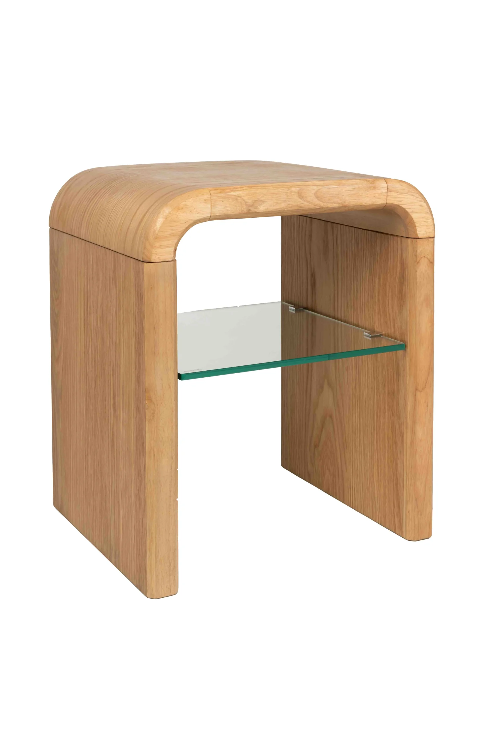 Zuiver Brave Beistelltisch Eichenfurnier/Glas 50x42 cm natur