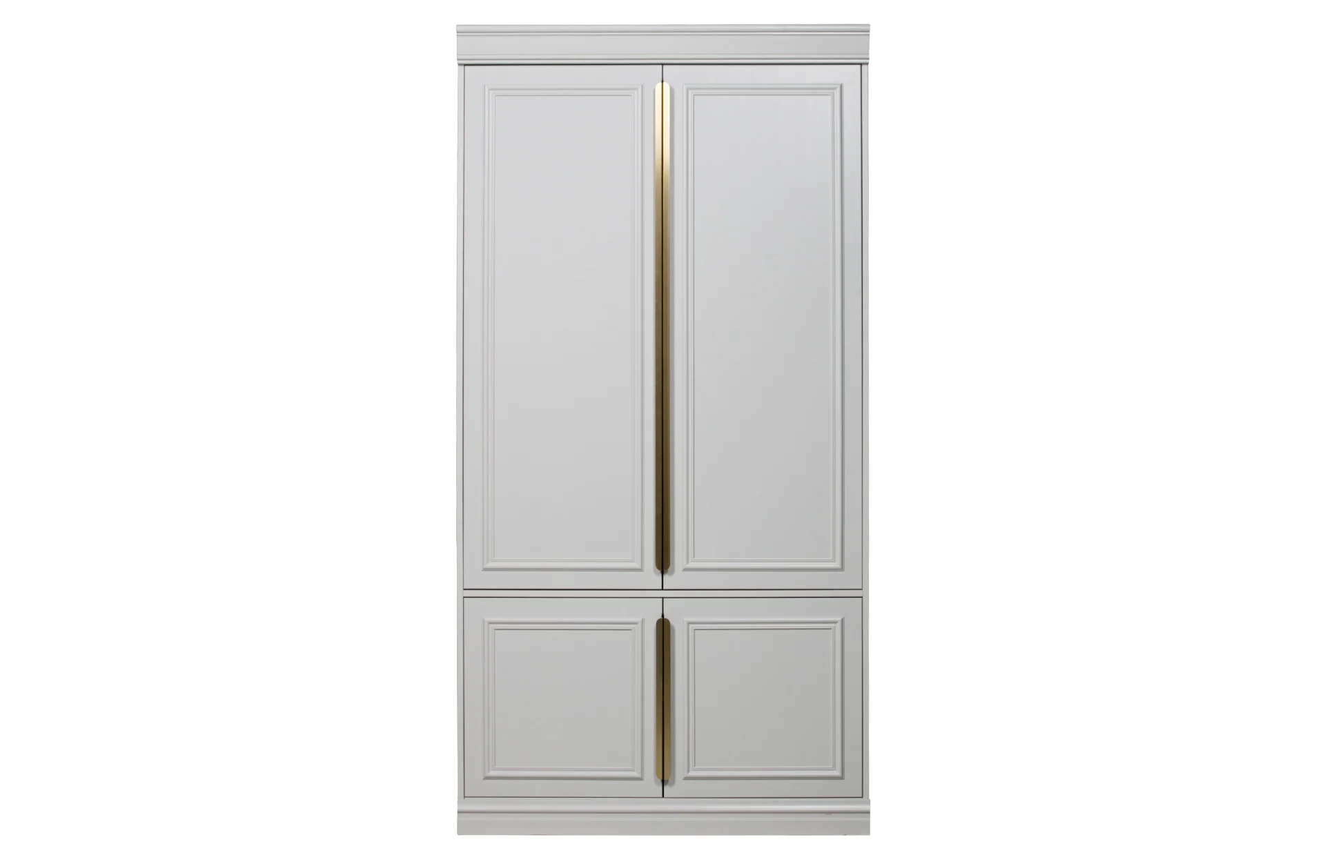 Schrank Organize aus Kiefernholz, modern klassisch, hellgrau, 62 cm Tiefe, mit Kleiderstange - Woood