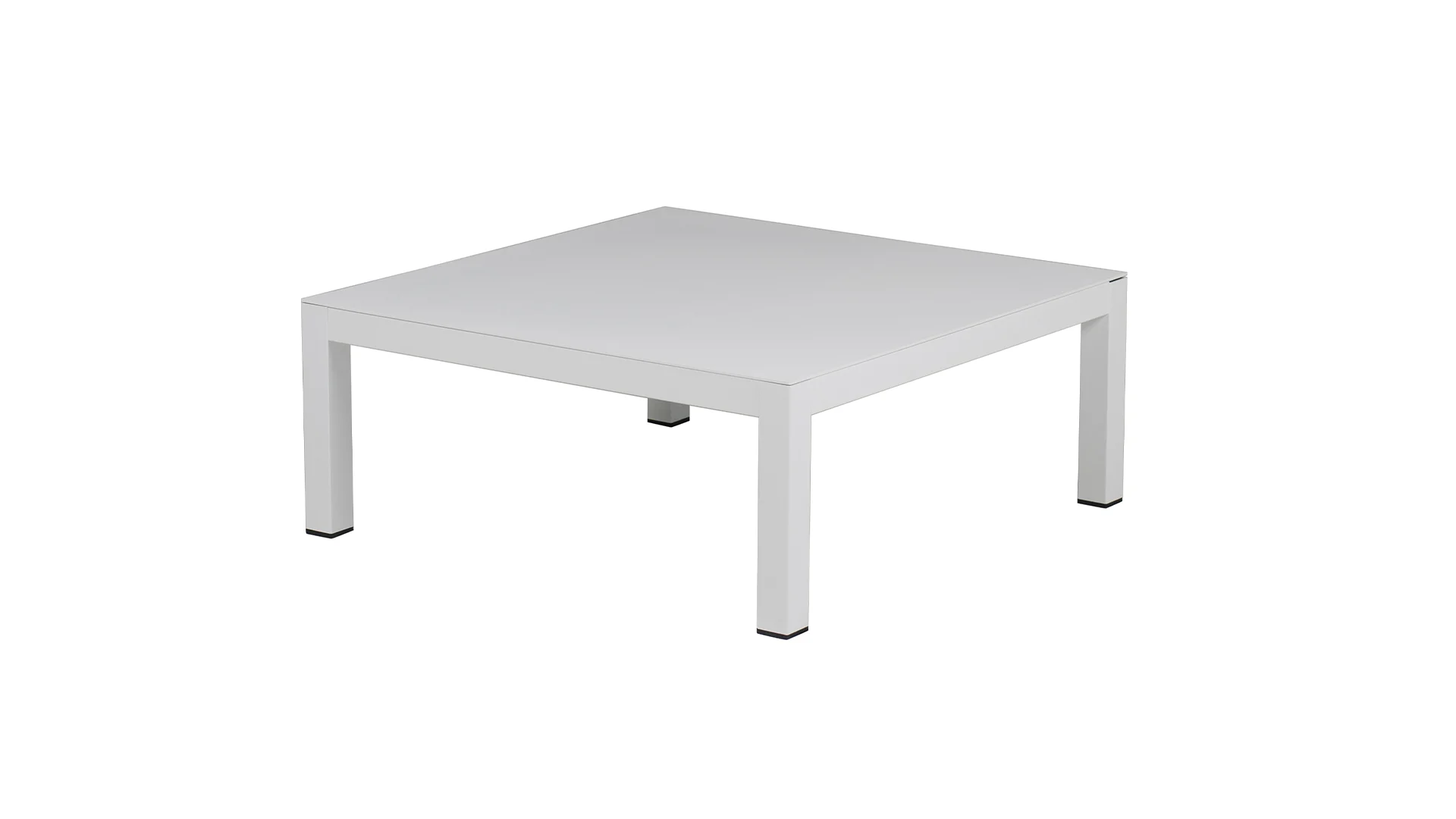 Beistelltisch Domino aus Aluminium, modern und pflegeleicht, in Weiß, 140x70 cm, rechteckig - Fiam