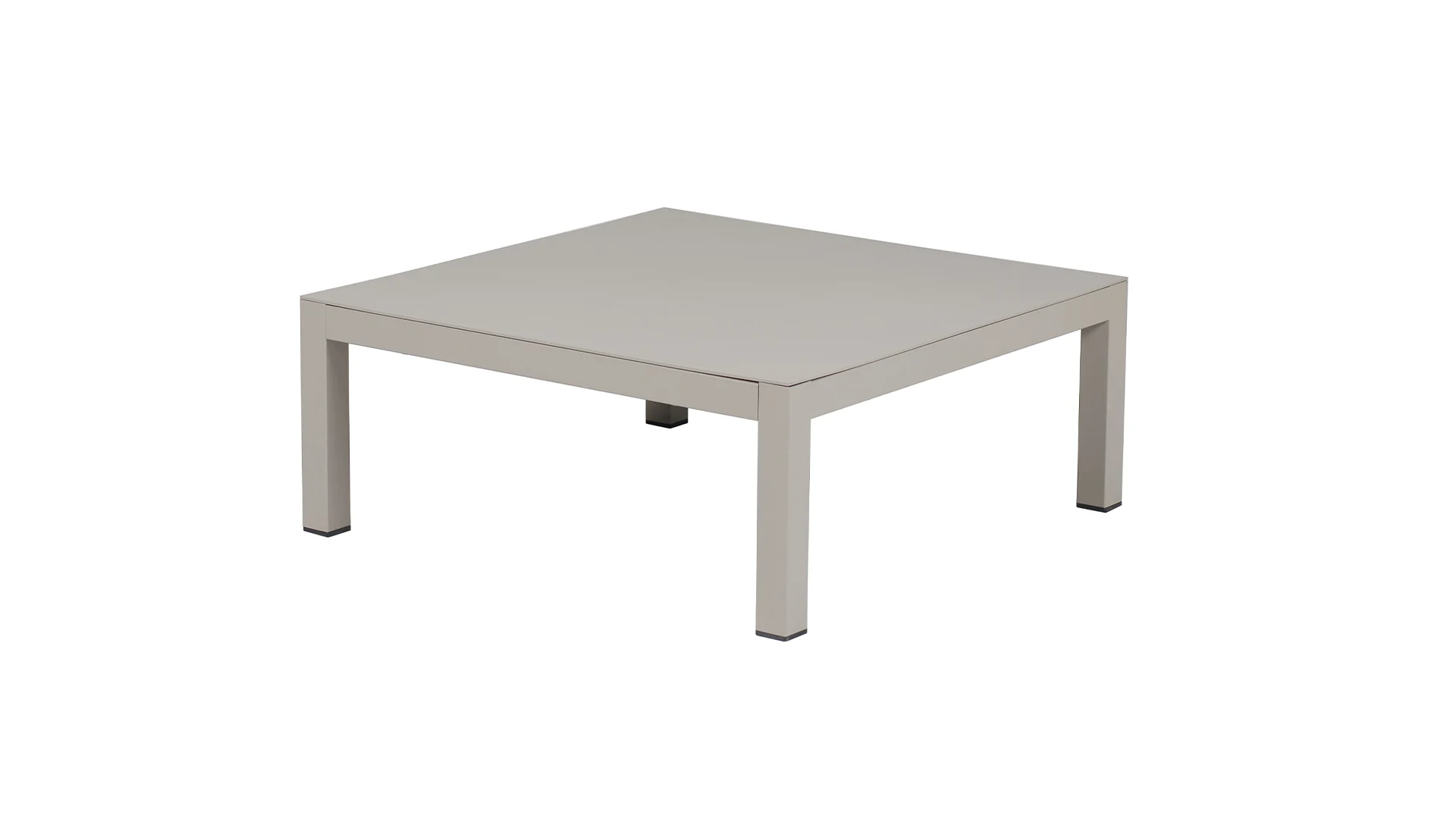 Beistelltisch Domino aus Aluminium, modernes Design, taupe, rechteckig, 70x70 cm - Fiam