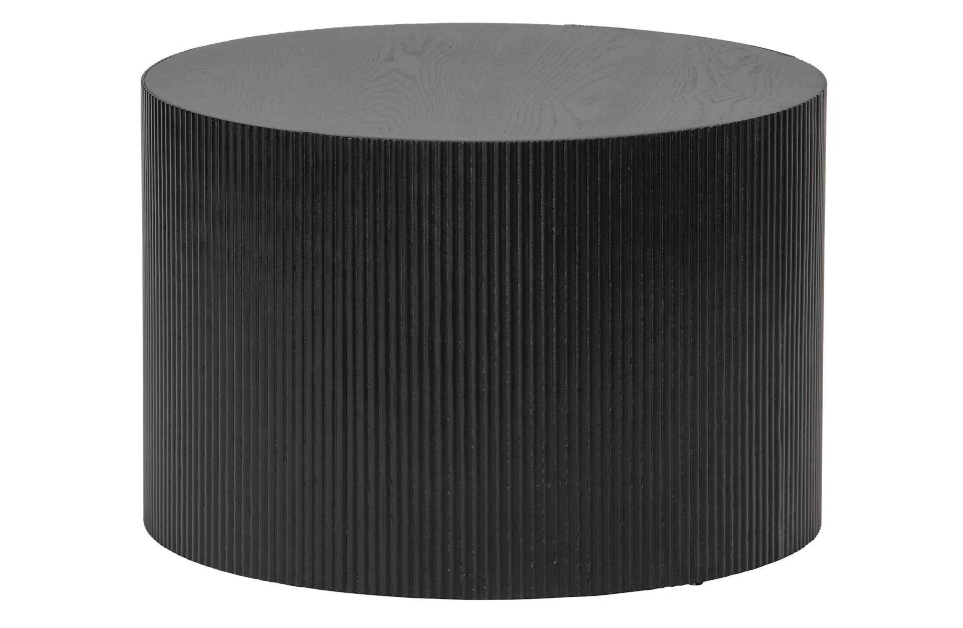 Beistelltisch Sanne aus Kiefer, modern rundes Design, schwarz lackiert, 60 cm Durchmesser - Woood