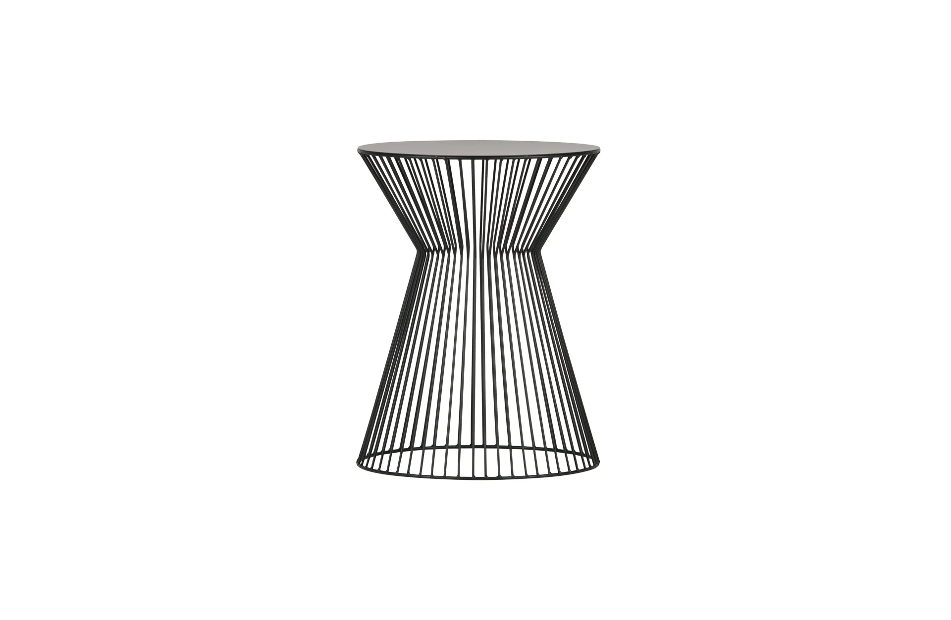 Beistelltisch Suus aus Metall, modern und rund, pulverbeschichtet in Schwarz, Ø 35 cm - Woood
