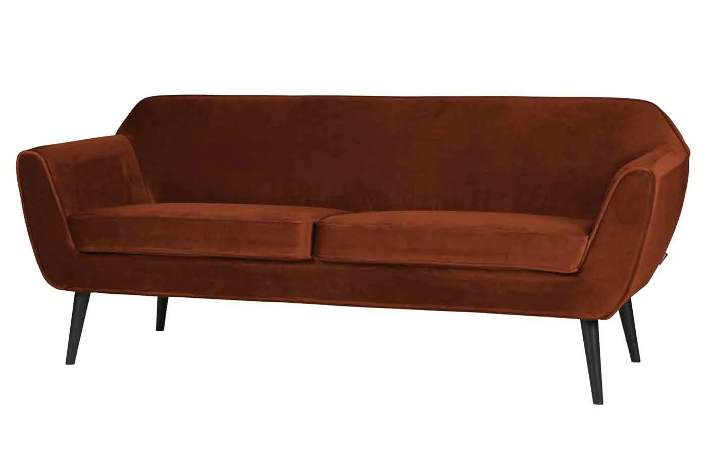 Sofa Rocco aus Samt, modern und elegant, 2-3 Sitzer, rostrot, komfortabel gepolstert