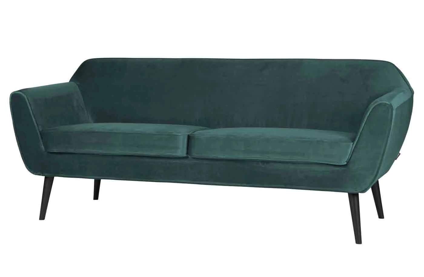 Sofa Rocco aus Samt, modern und gepolstert, Teal Blau, 2-3 Sitzplätze, 187 cm breit