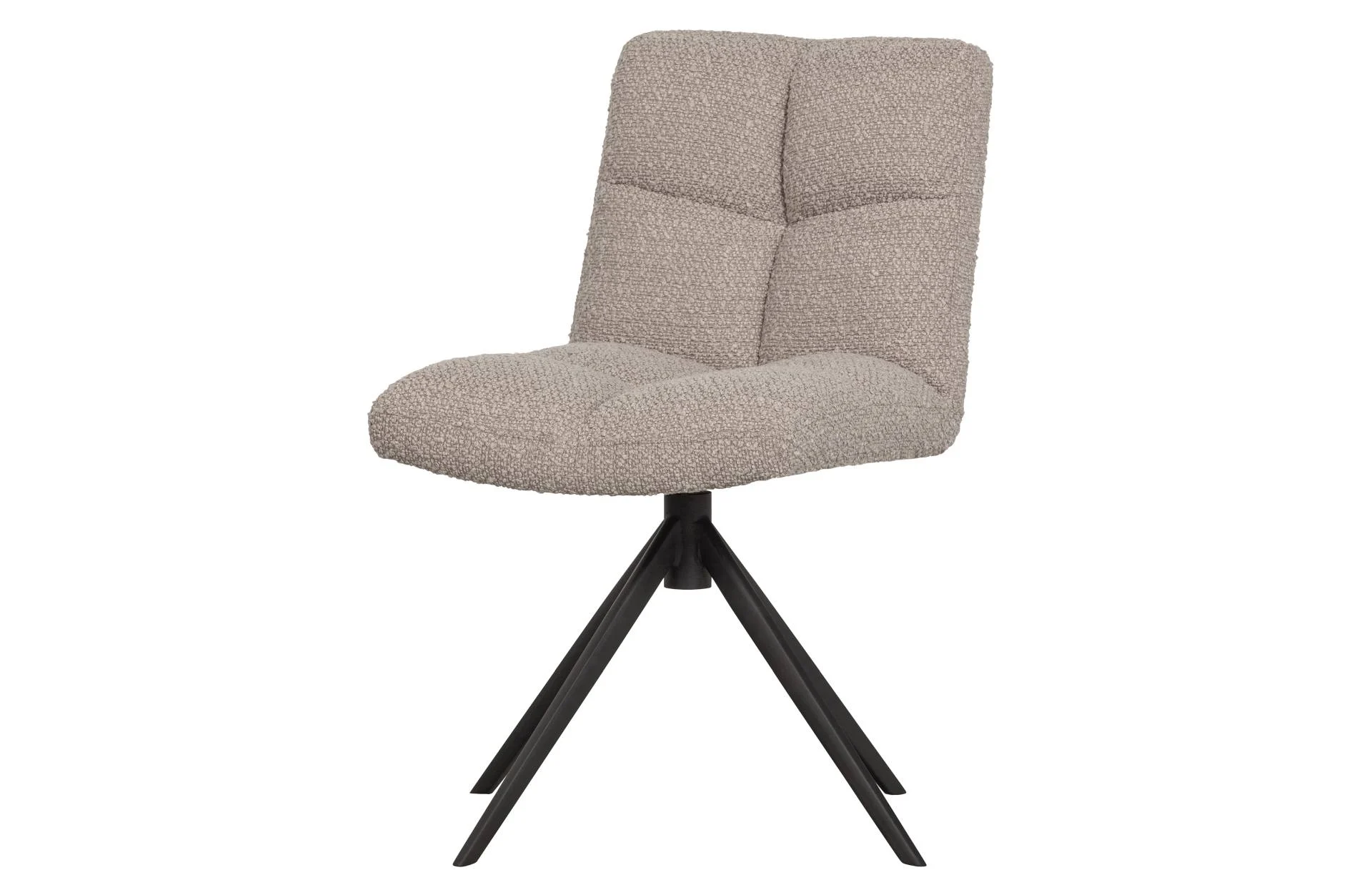 Esszimmerstuhl Vinny Bouclé Stoff, modern mit Drehfunktion, beige sand, gepolstert, Metallgestell - Woood