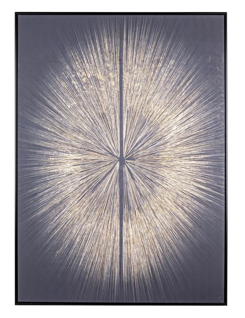 Bild Bold Kiefernholz und Leinwand, modern, dunkelblau, rechteckig, Hochformat, 103x143 cm - Bizzotto