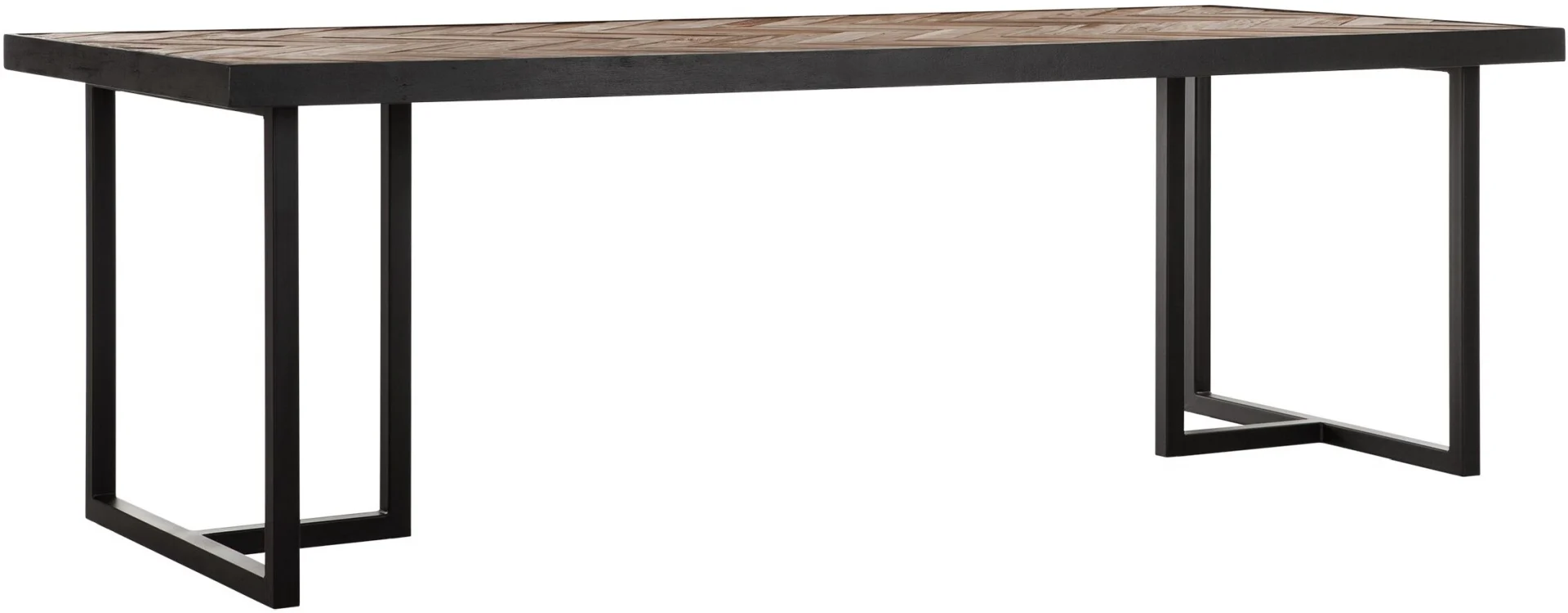 Esstisch Criss Cross Teakholz, massiv und modern, natur, 240 cm, für 8–10 Personen - dtp Home