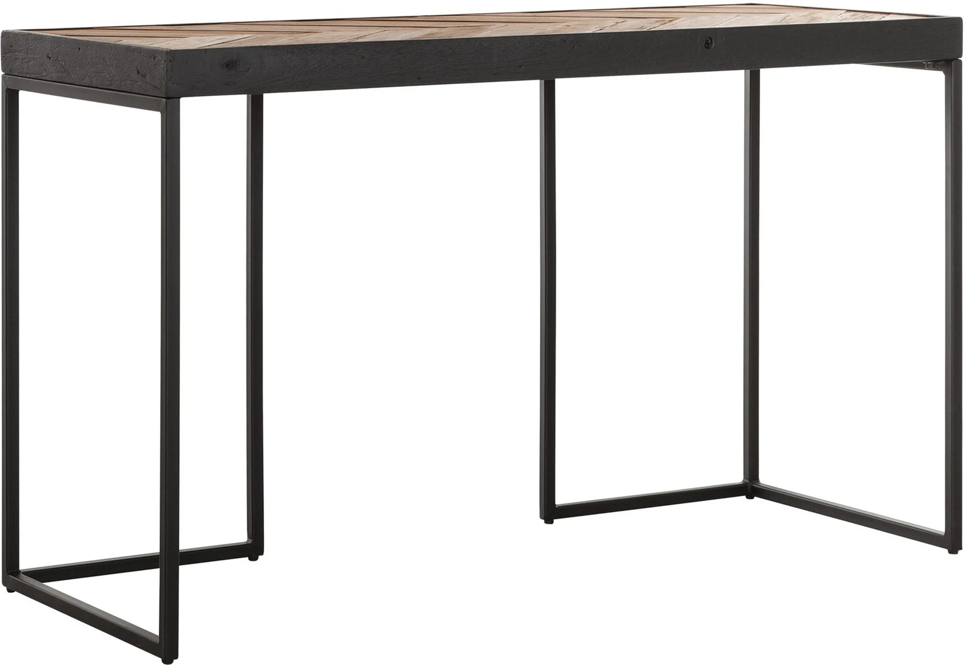 Schreibtisch Criss Cross Holz, Industrial Design, Natur, Metallgestell schwarz, modern - dtp Home