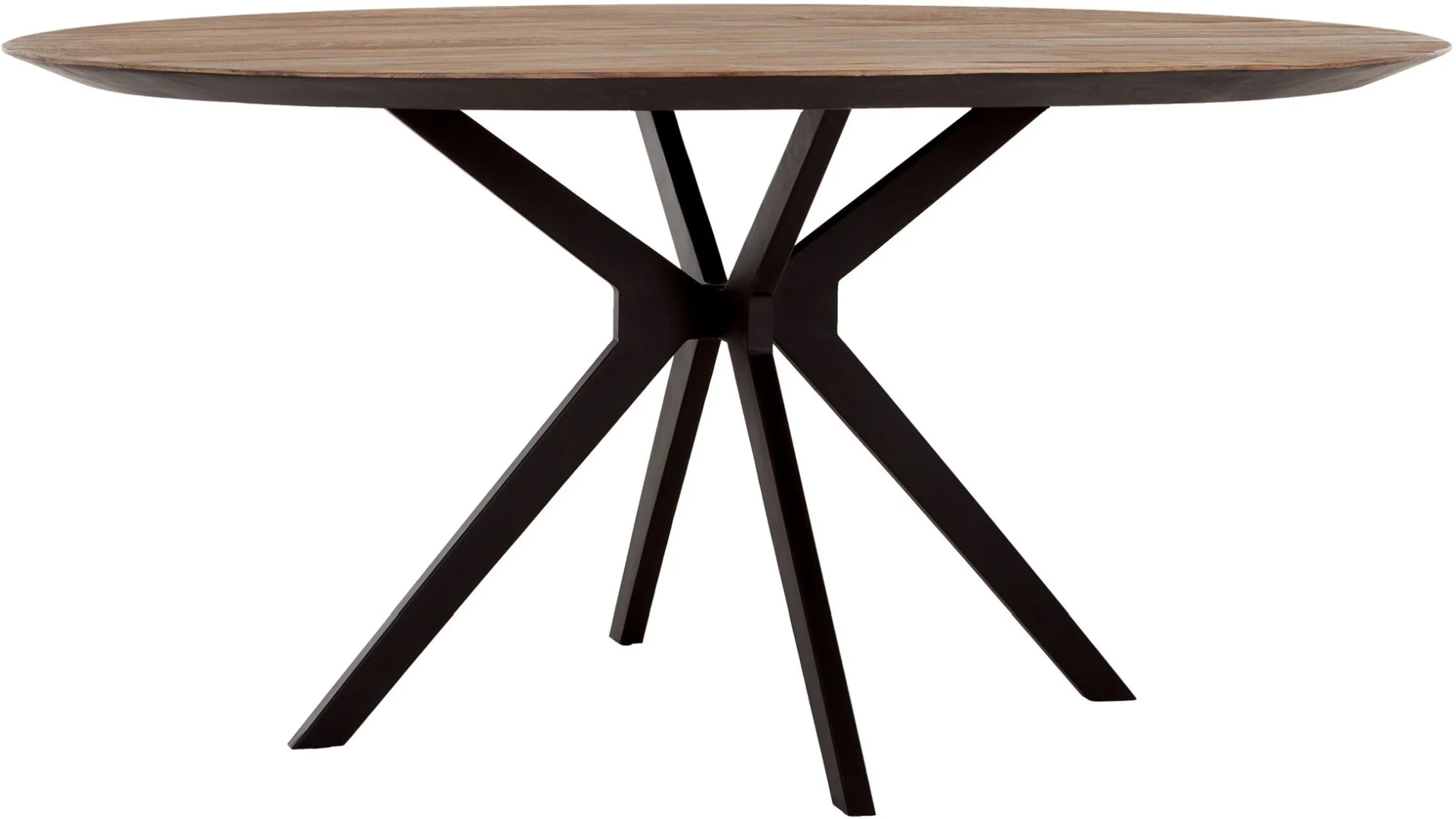 Esstisch Metropole Rund, Teakholz massiv, modern, natur, 160 cm, für 5–6 Personen - dtp Home