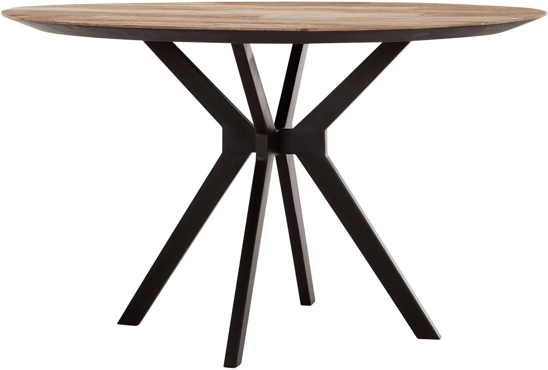 Esstisch Metropole Rund aus Teakholz, modern massiv, natur, 130 cm Durchmesser, für 4-5 Personen