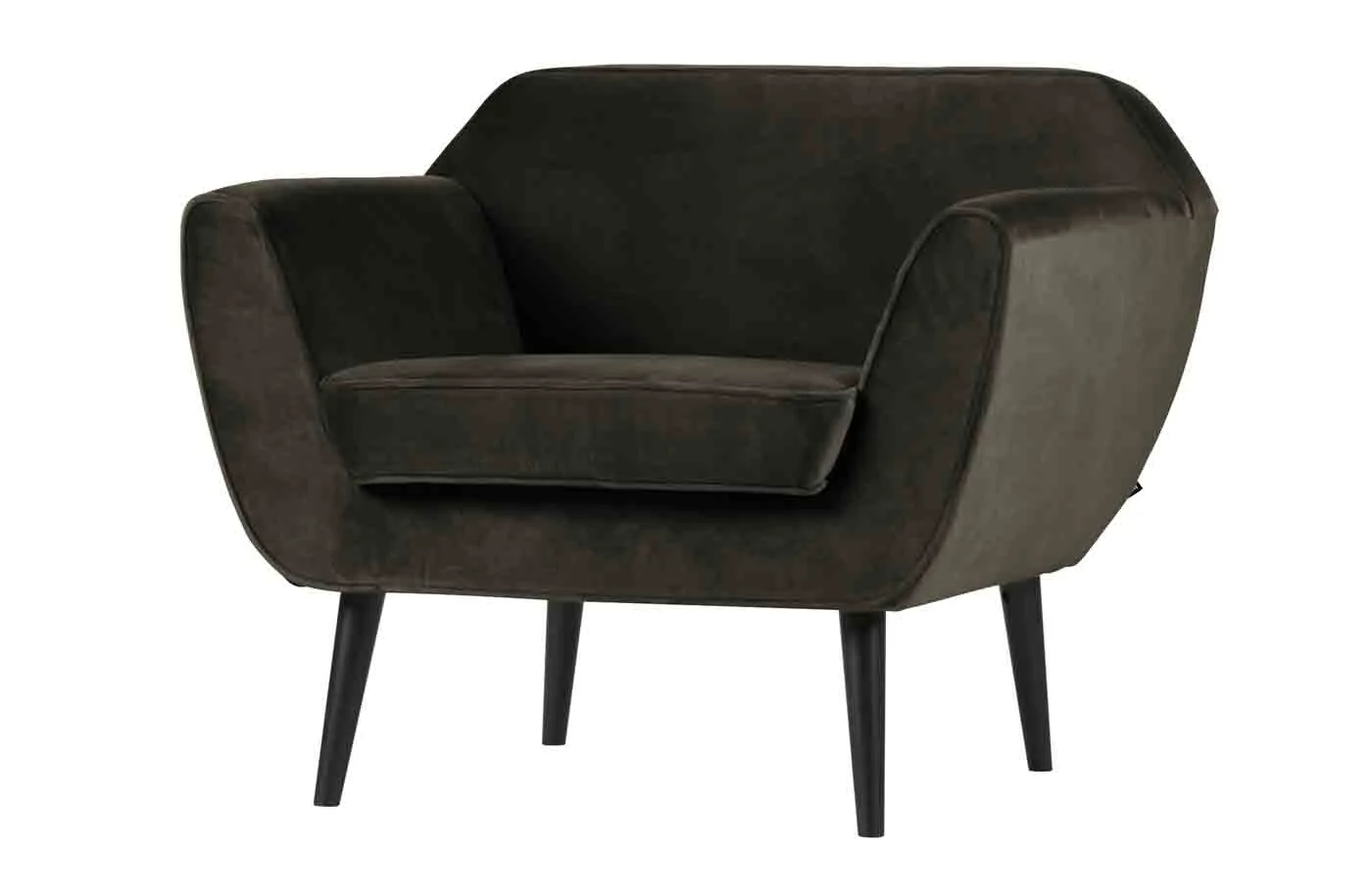 Sessel Rocco aus Samt, modern gepolstert, Grün, elegantes Design und komfortabler Sitz - Woood