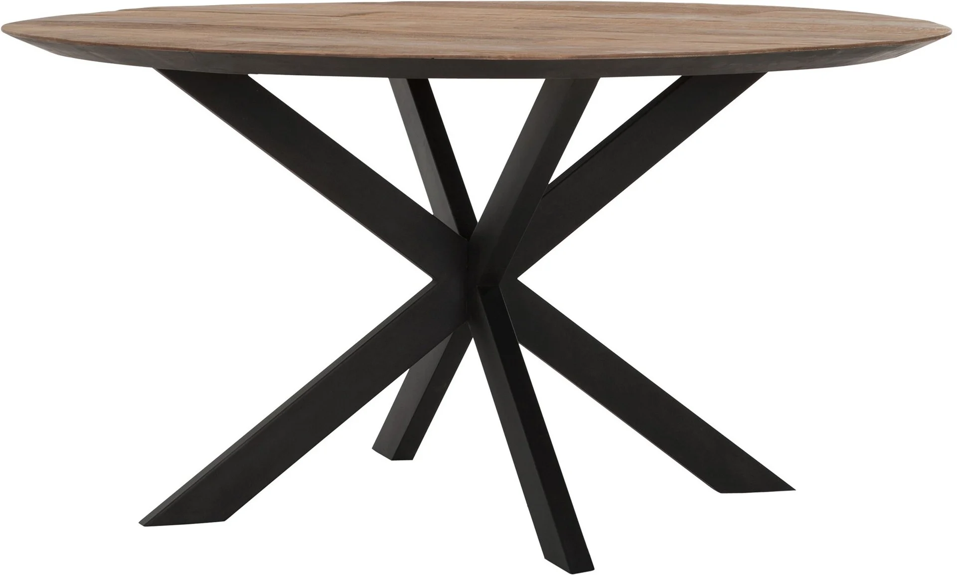 Esstisch Shape rund aus Teakholz, massives Design, Natur, Ø 150 cm, für 5–6 Personen - dtp Home