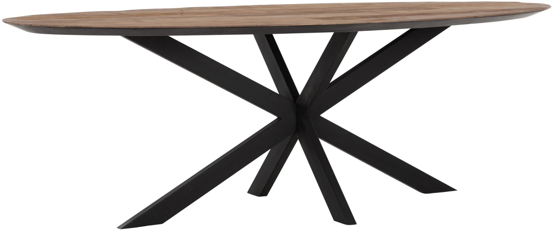 Esstisch Shape Oval aus Teakholz, modern massiv, Natur, 240 cm, für 6–8 Personen - dtp Home
