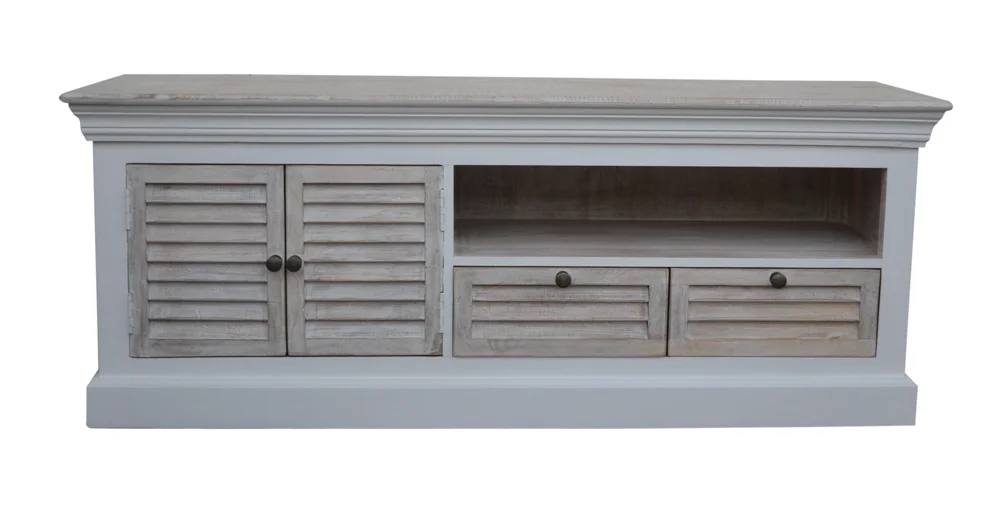 LC Home Hampton TV Board aus Mangoholz mit lamellenfront