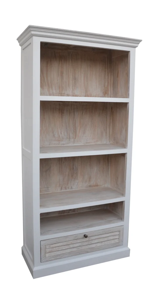 LC Home Hampton Bücherregal aus Mangoholz mit Lamellenfront