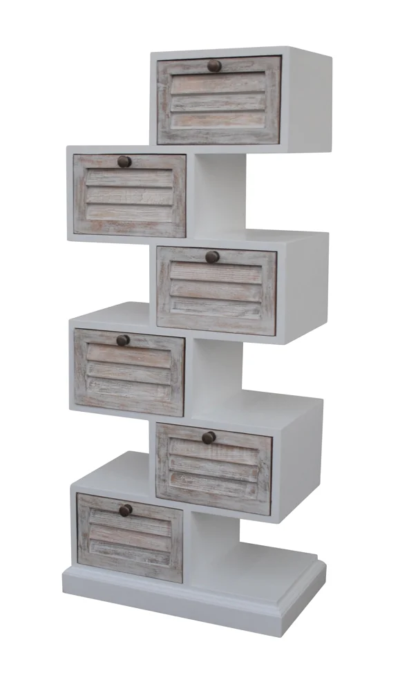 LC Home Hampton Schubladenkommode aus Mangoholz mit Lamellenfront