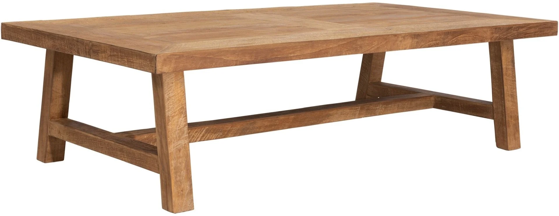 Couchtisch Monastery aus recyceltem Teakholz, Massivstil, rechteckig, naturfarben, 130x70 cm - dtp Home