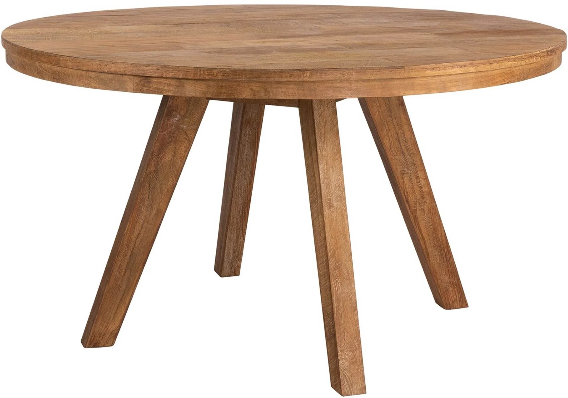 Esstisch Tradition aus recyceltem Teakholz, rund, massiv, natur, 140 cm, für 4–5 Personen - dtp Home