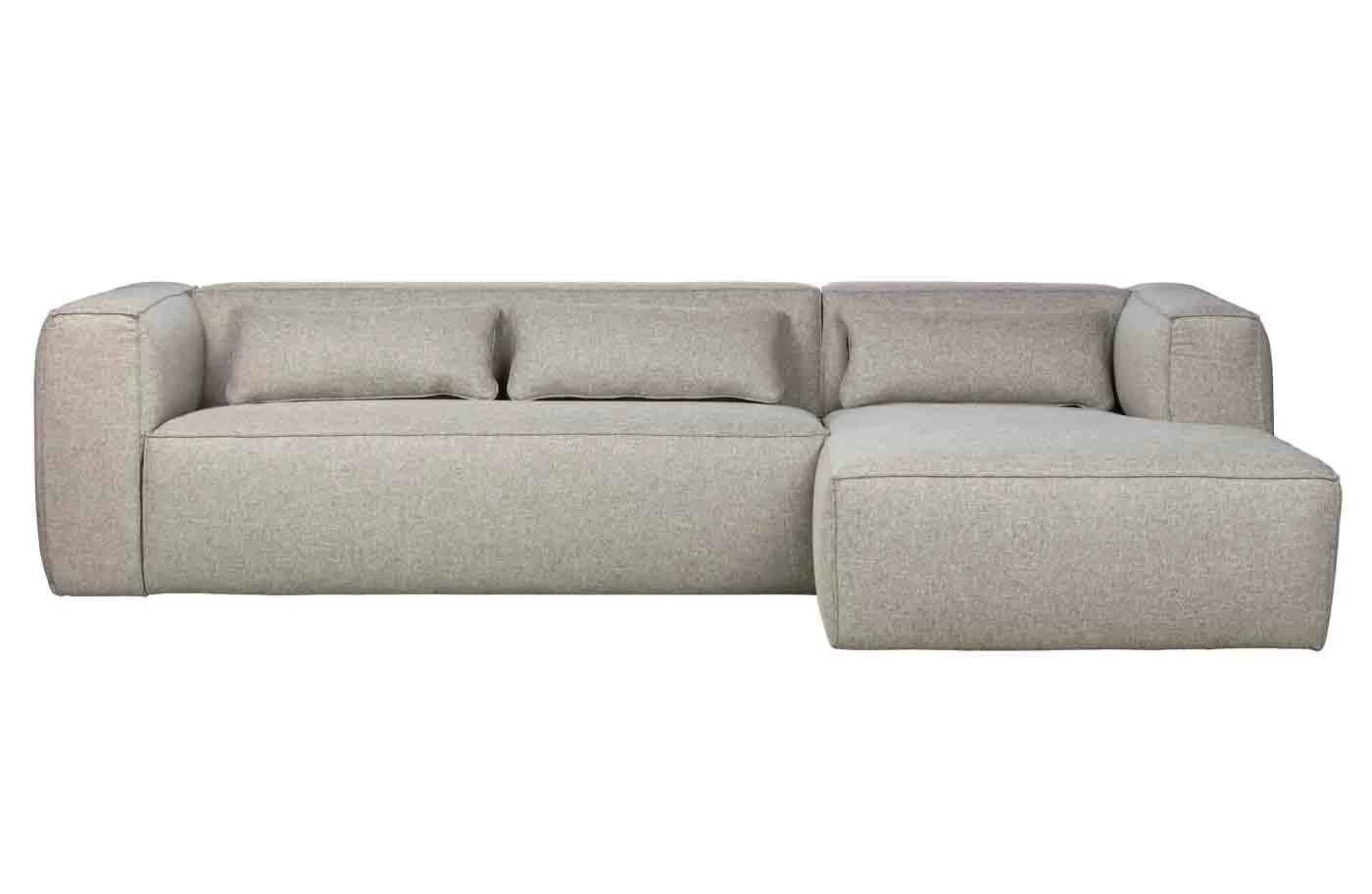 Ecksofa Bean aus robustem Stoff, modern und komfortabel, rechts, hellgrau für 3-4 Personen