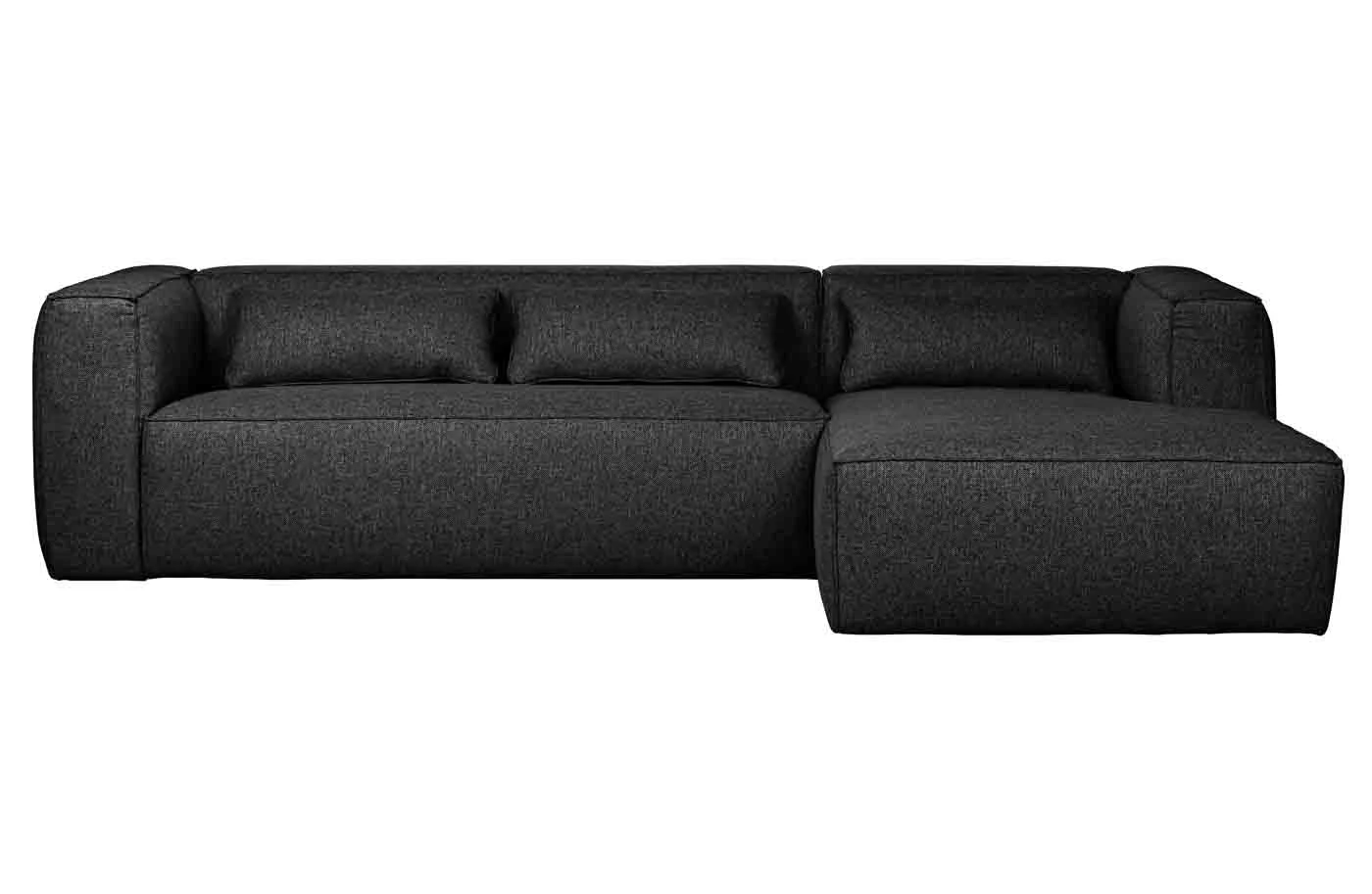 Ecksofa Bean aus robustem Stoff, modern und komfortabel, rechts, in Dunkelgrau - Woood