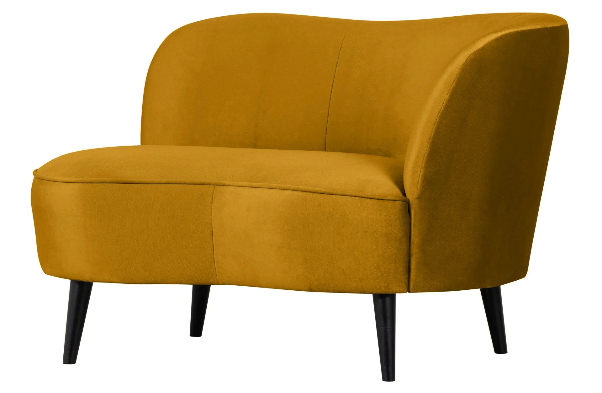 Loungesessel Sara aus Samt, modernes Design, ocker, eleganter Komfort für Dein Wohnzimmer - Woood