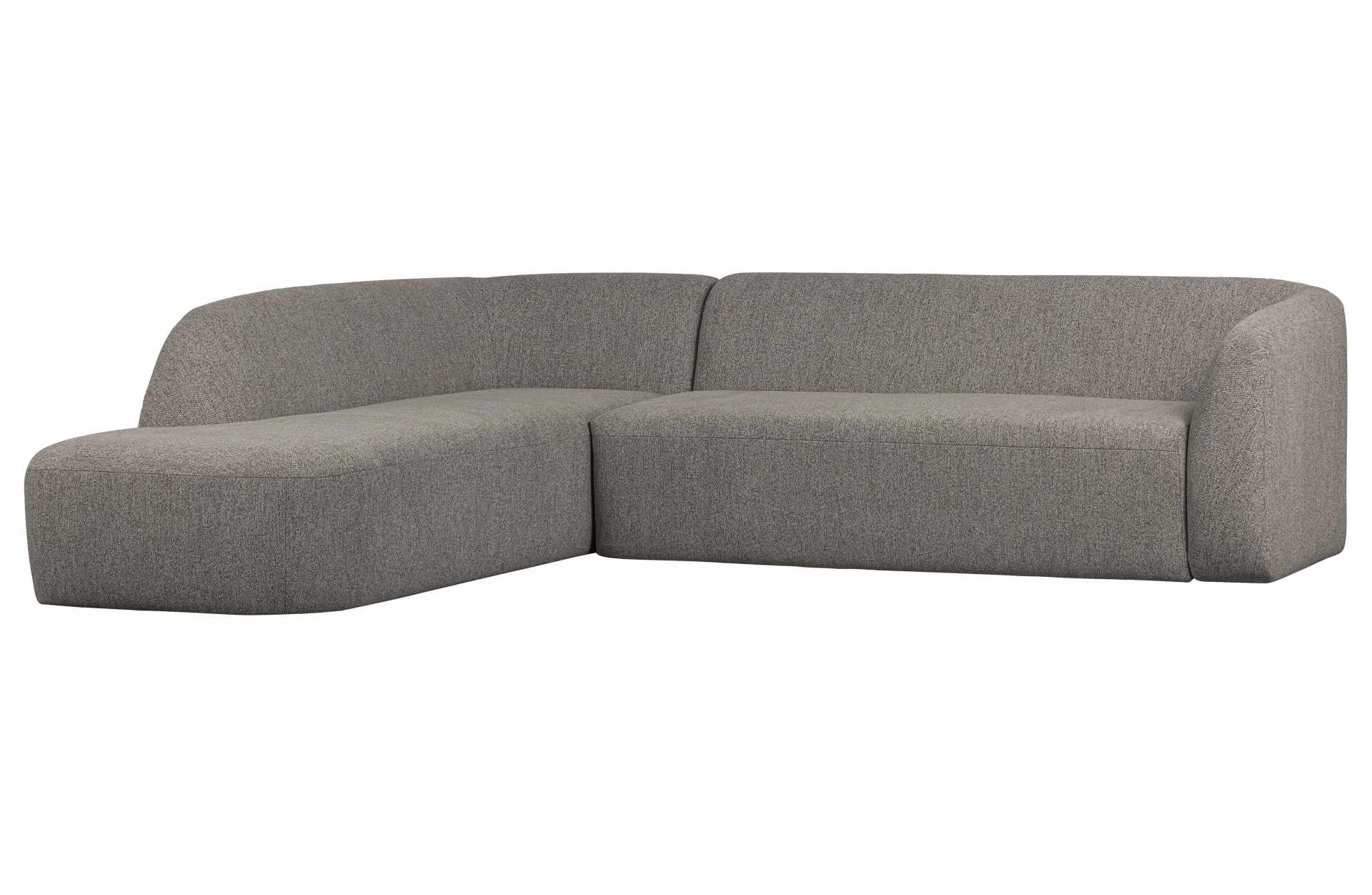 Ecksofa Sloping aus Chenille, modern linksseitig, grau, komfortabel gepolstert - Woood