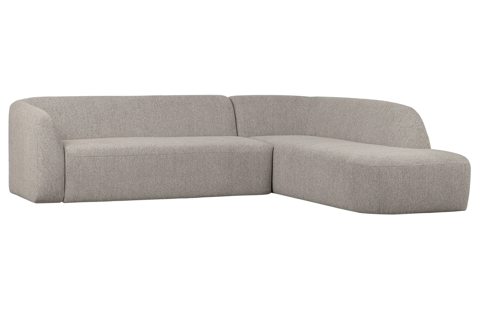 Ecksofa Sloping aus Chenille-Stoff, modern, rechts, hellgrau, komfortabel gepolstert
