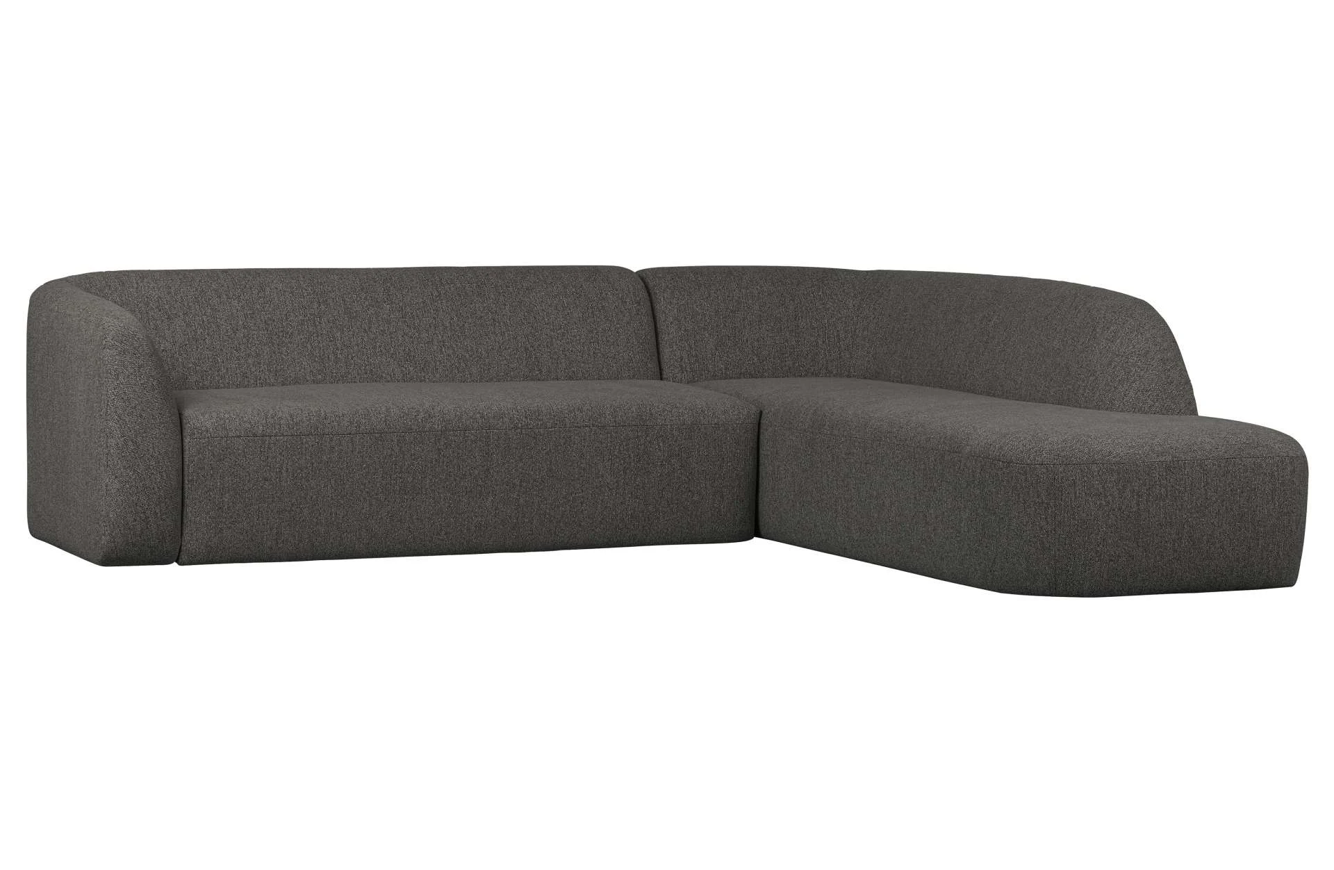 Ecksofa Sloping aus Chenille, modern, rechts, dunkelgrau, komfortabel gepolstert - Woood