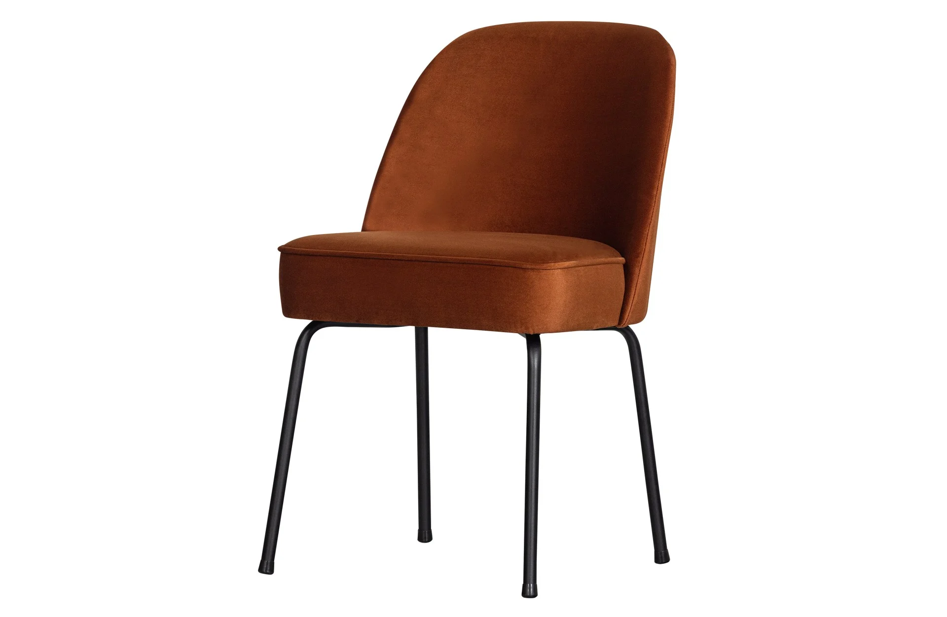 Esszimmerstuhl Vogue Samt, modernes Design, rostfarben, gepolstert, Metallgestell - Woood