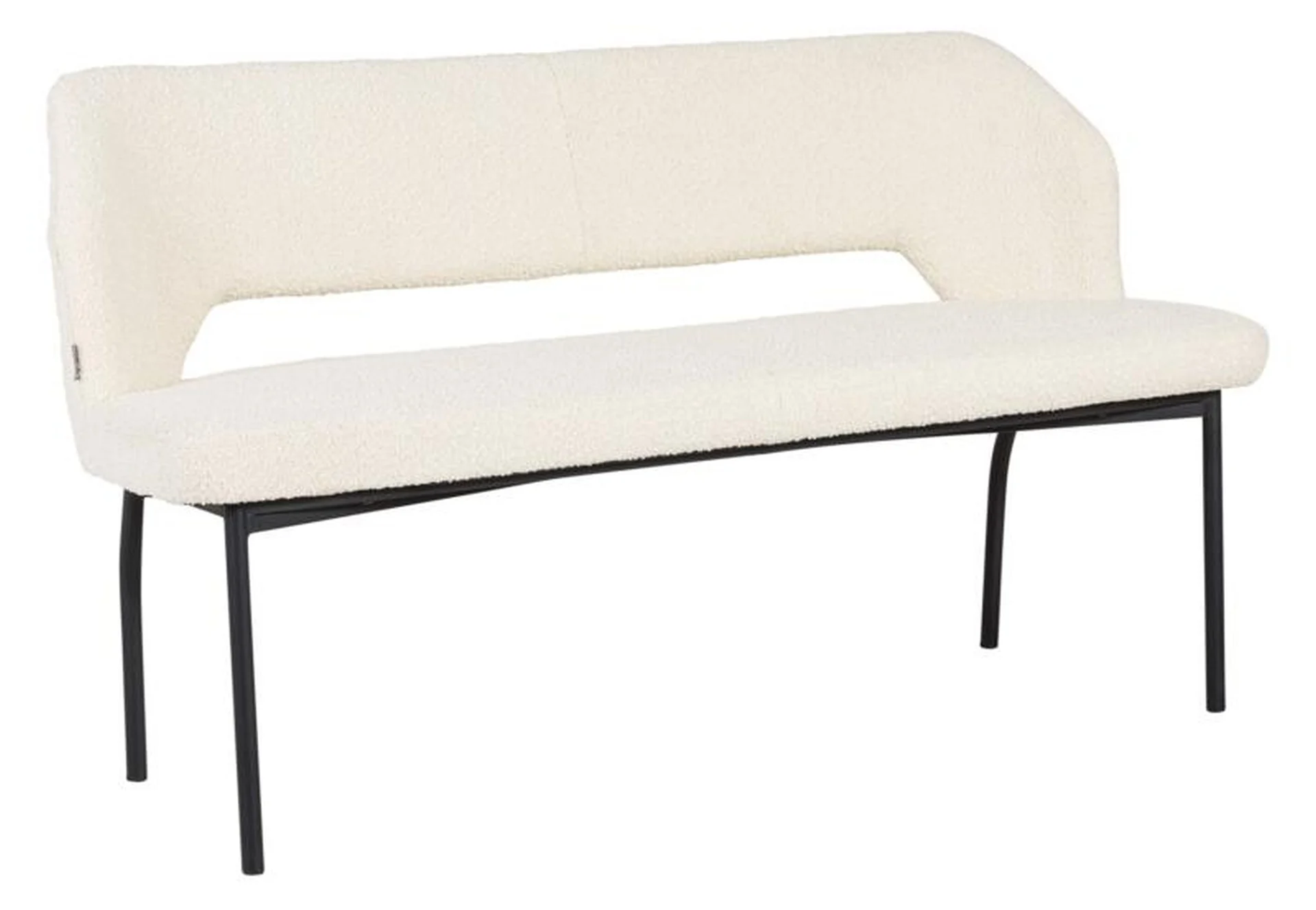 Bank Bloom 150 cm, Bouclé Stoff, modern gepolstert, Natur, bequem für 2–3 Personen - Must Living