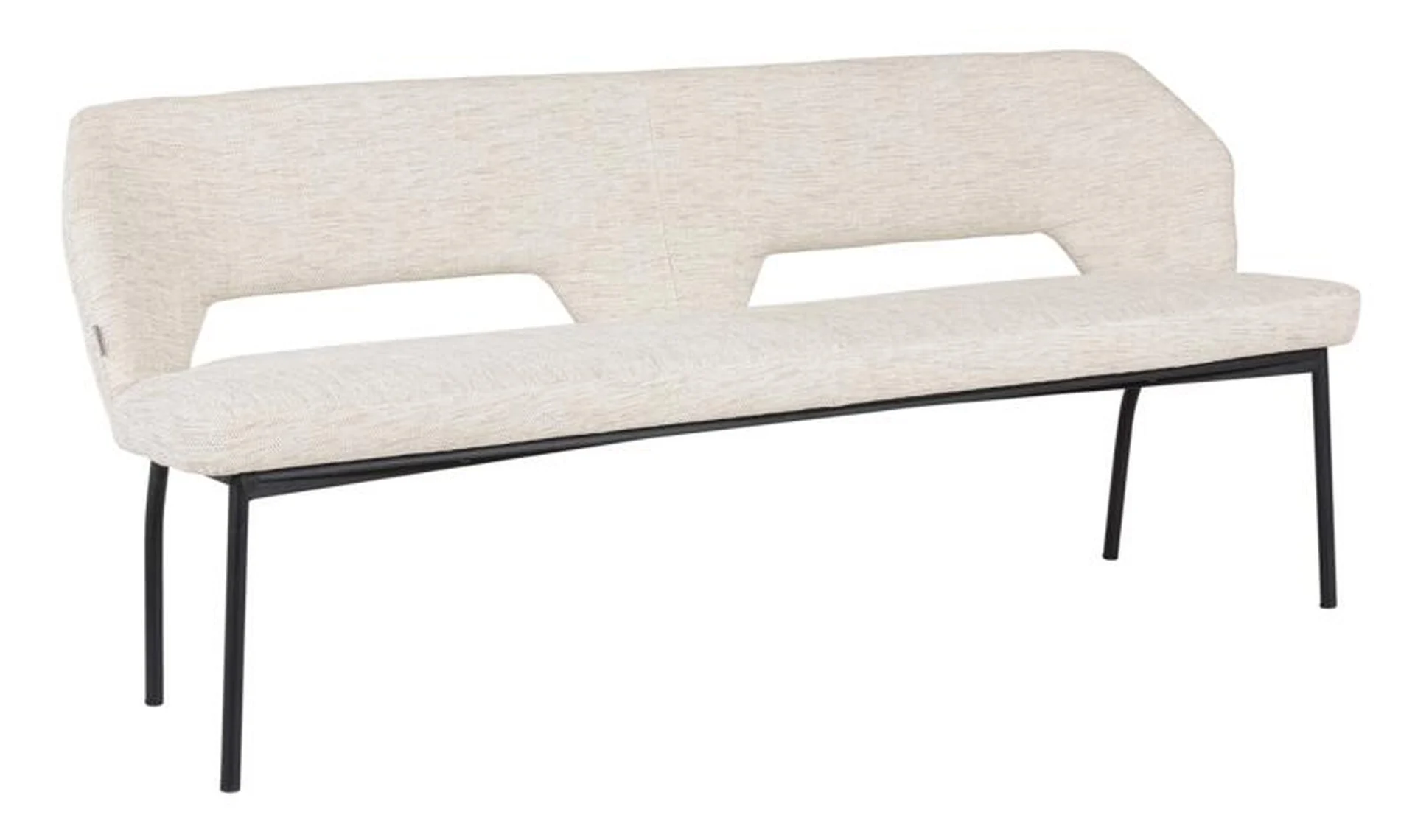 Bank Bloom 190 cm Stoff, modern gepolstert, Natur, für 3–4 Personen, Metallgestell - Must Living