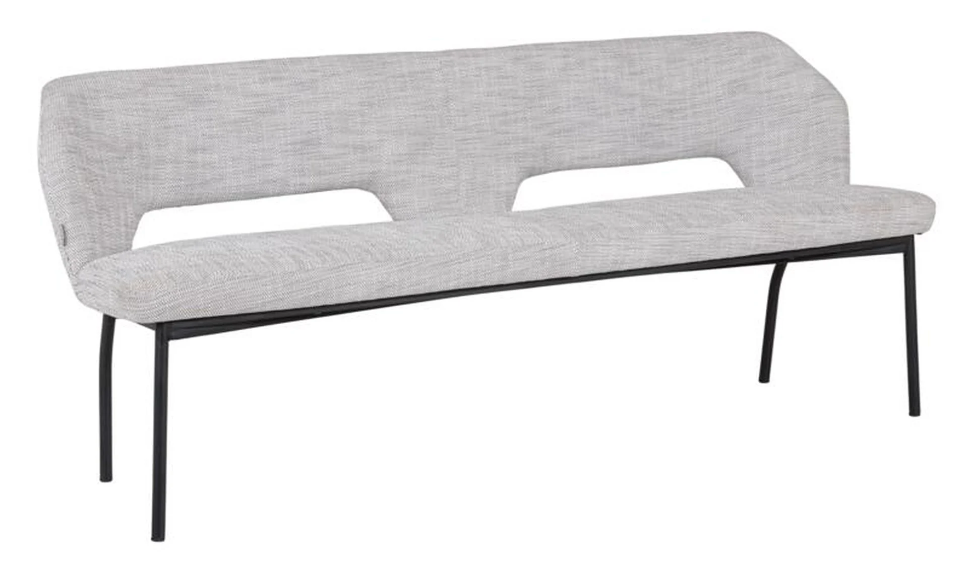 Bank Bloom aus Stoff, modern und gepolstert, hellgrau, 190 cm breit, bequem für 3–4 Personen - Must Living